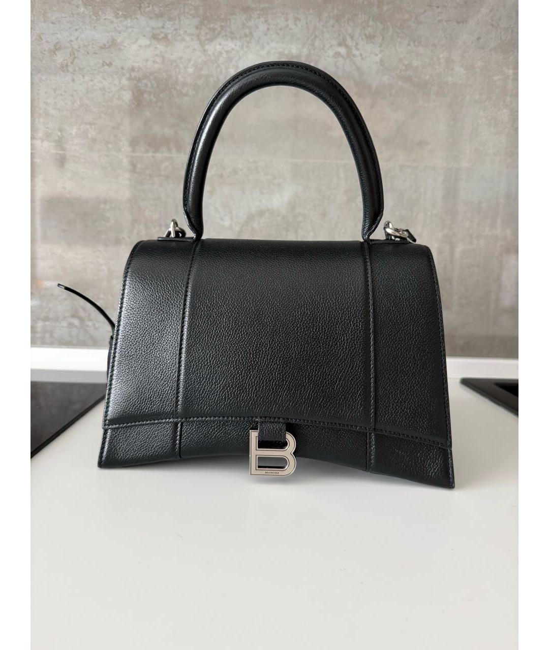 BALENCIAGA Черная кожаная сумка с короткими ручками, фото 8