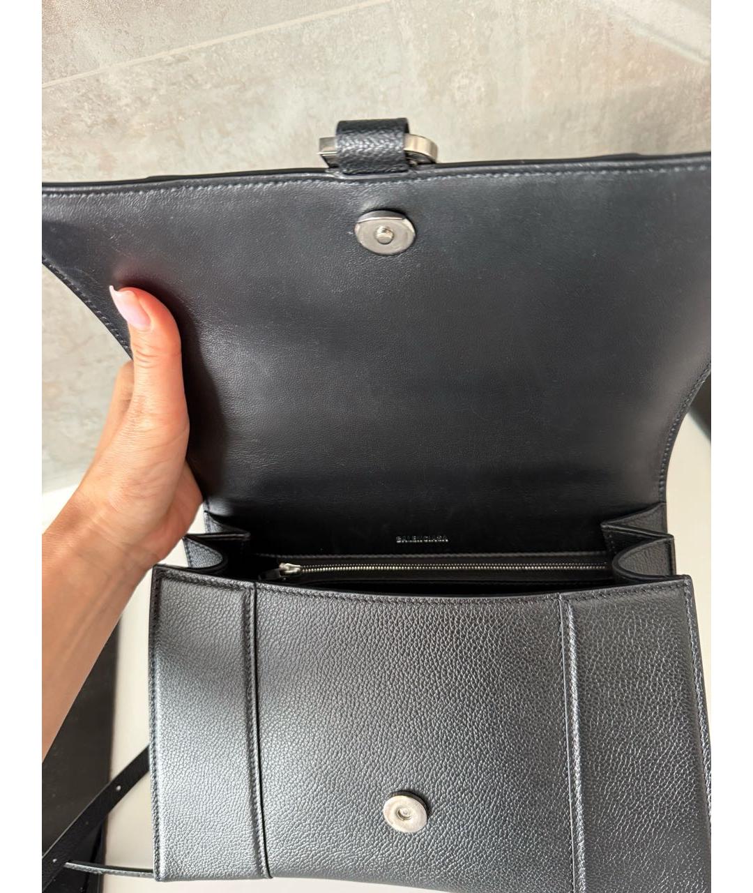 BALENCIAGA Черная кожаная сумка с короткими ручками, фото 6