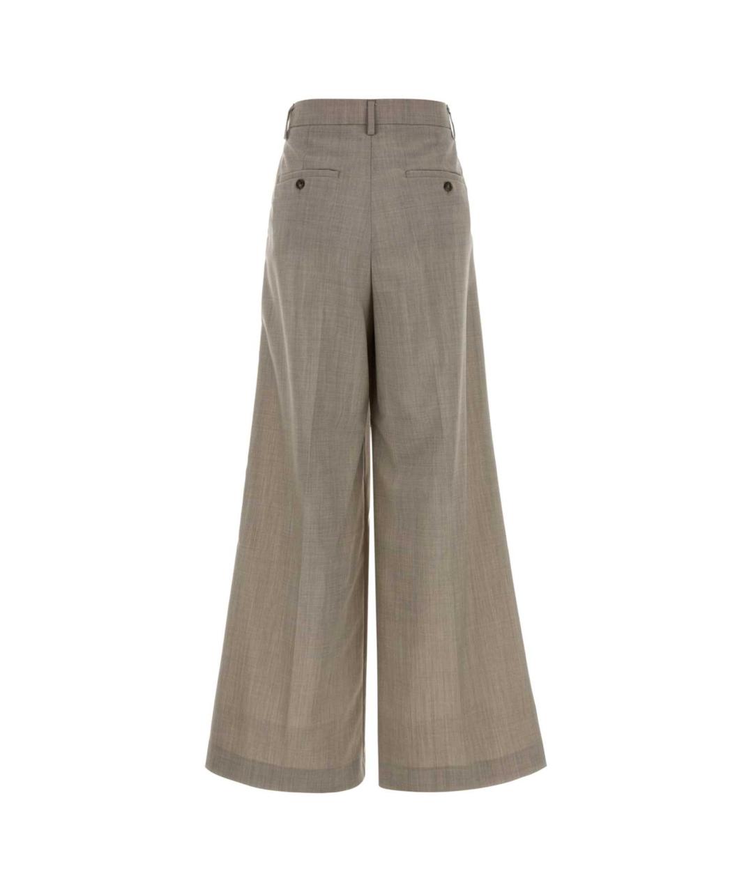 WEEKEND MAX MARA Бежевые шерстяные прямые брюки, фото 2