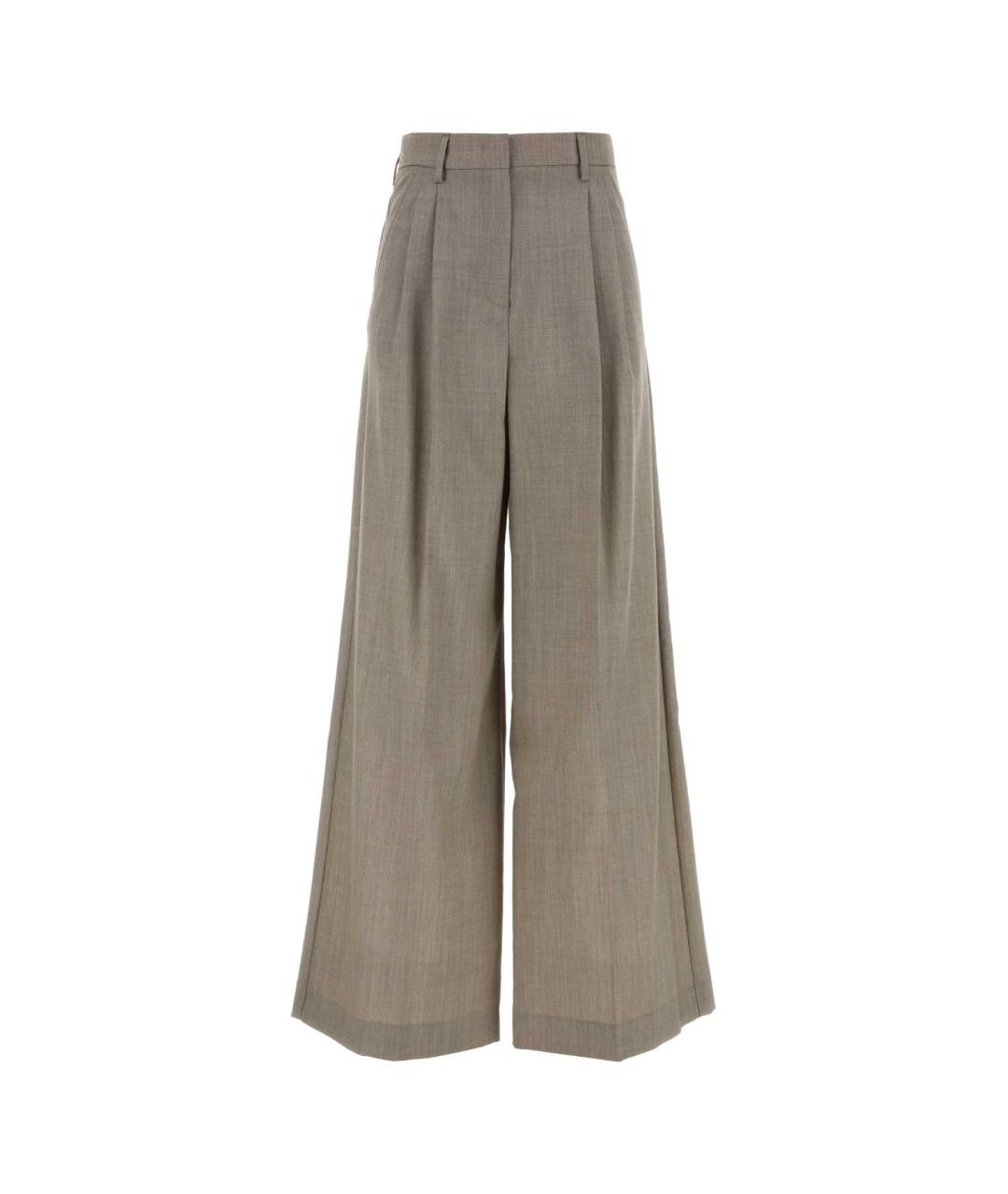 WEEKEND MAX MARA Бежевые шерстяные прямые брюки, фото 1