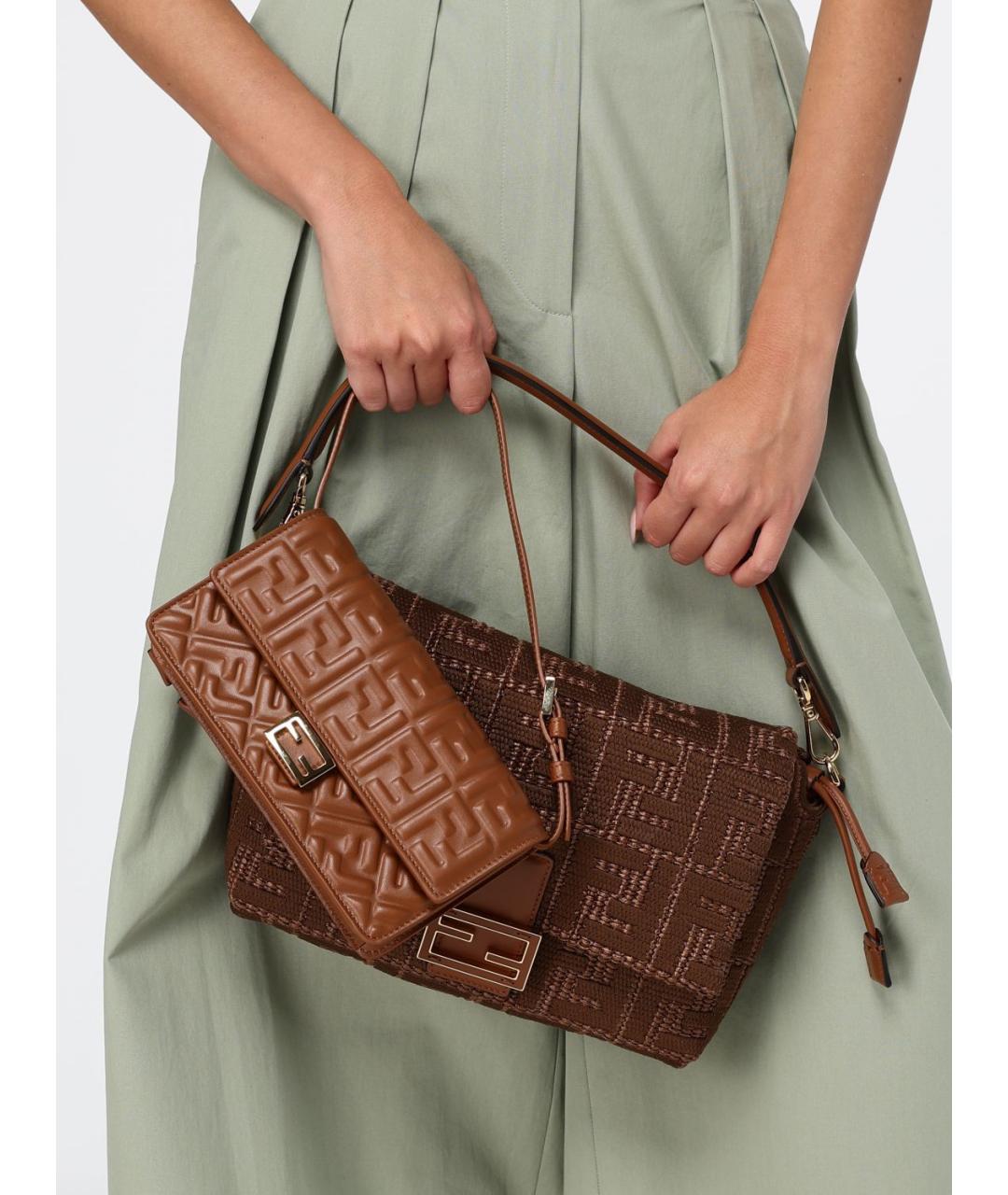 FENDI Коричневая плетеная сумка через плечо, фото 2