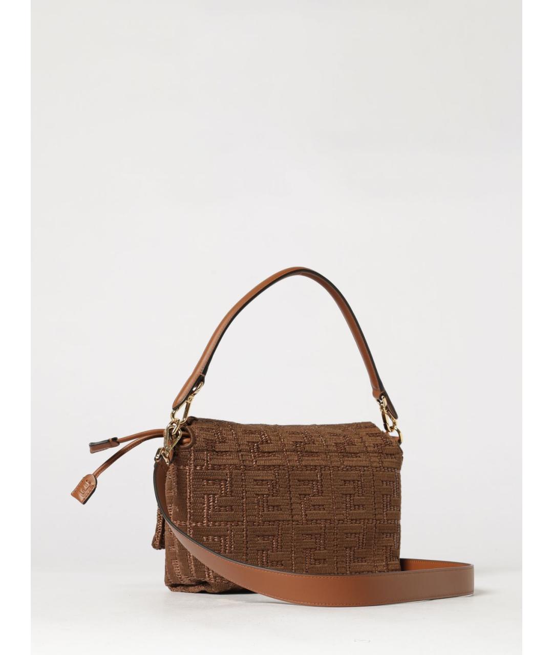 FENDI Коричневая плетеная сумка через плечо, фото 3