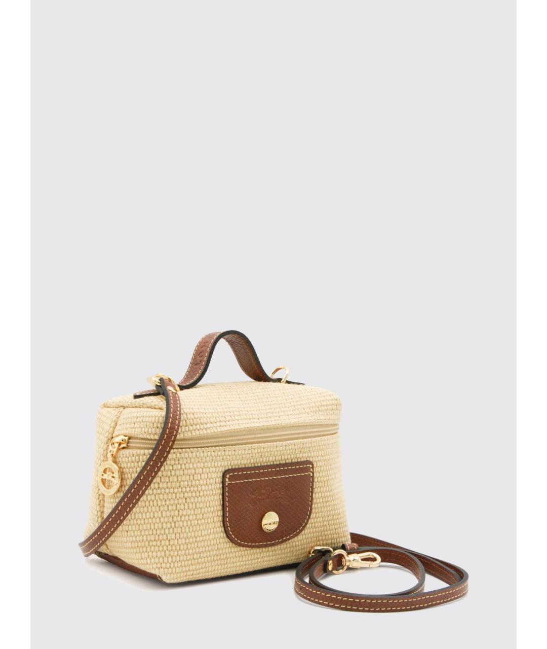 LONGCHAMP Коричневая плетеная сумка через плечо, фото 3