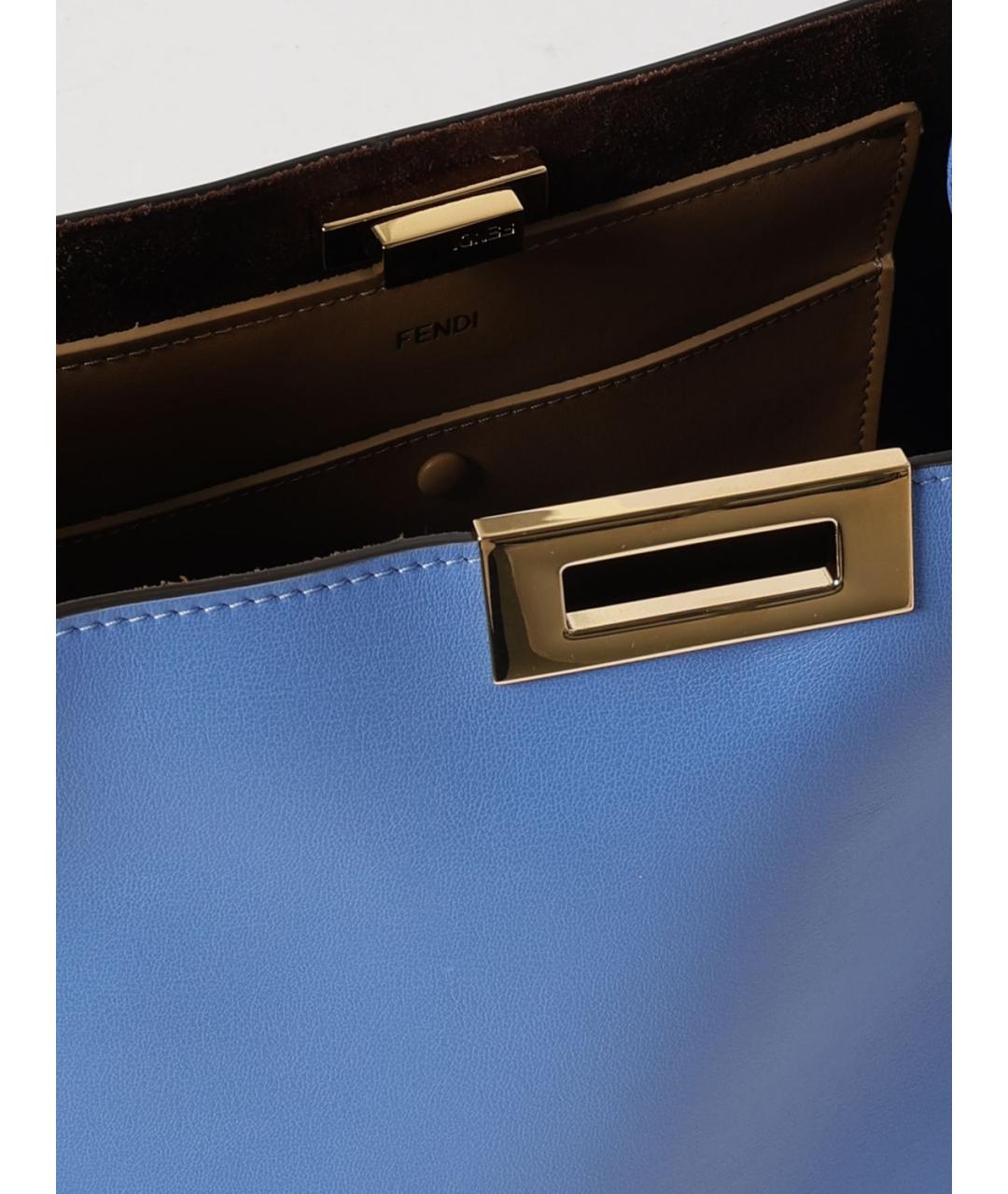 FENDI Голубая кожаная сумка тоут, фото 5