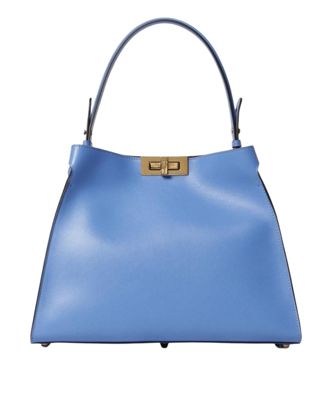 FENDI Голубая кожаная сумка тоут, фото 1