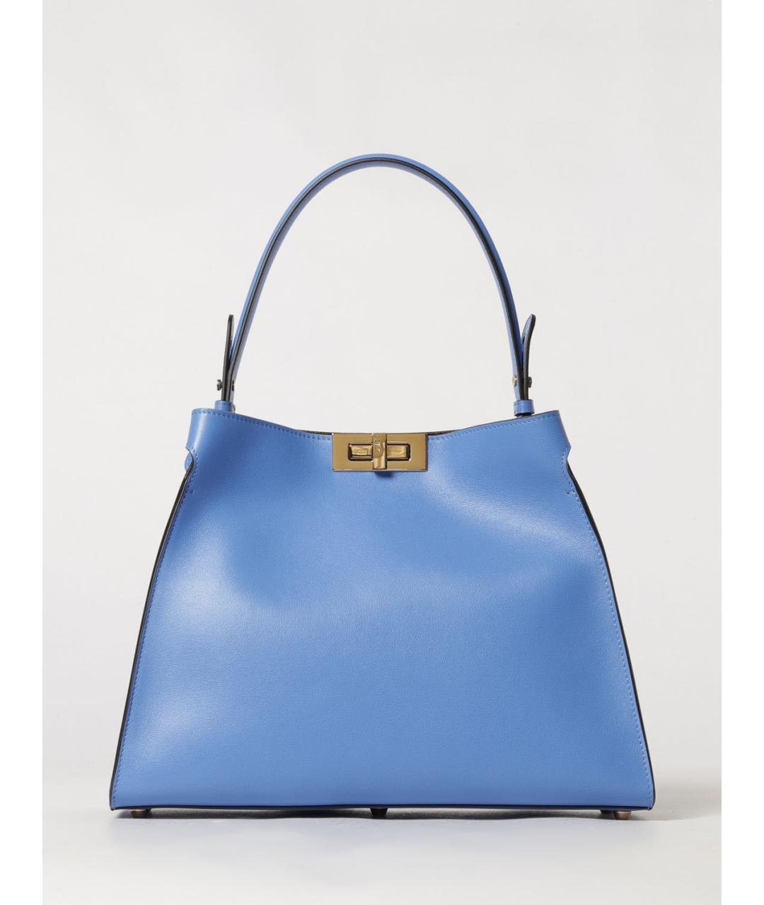 FENDI Голубая кожаная сумка тоут, фото 6