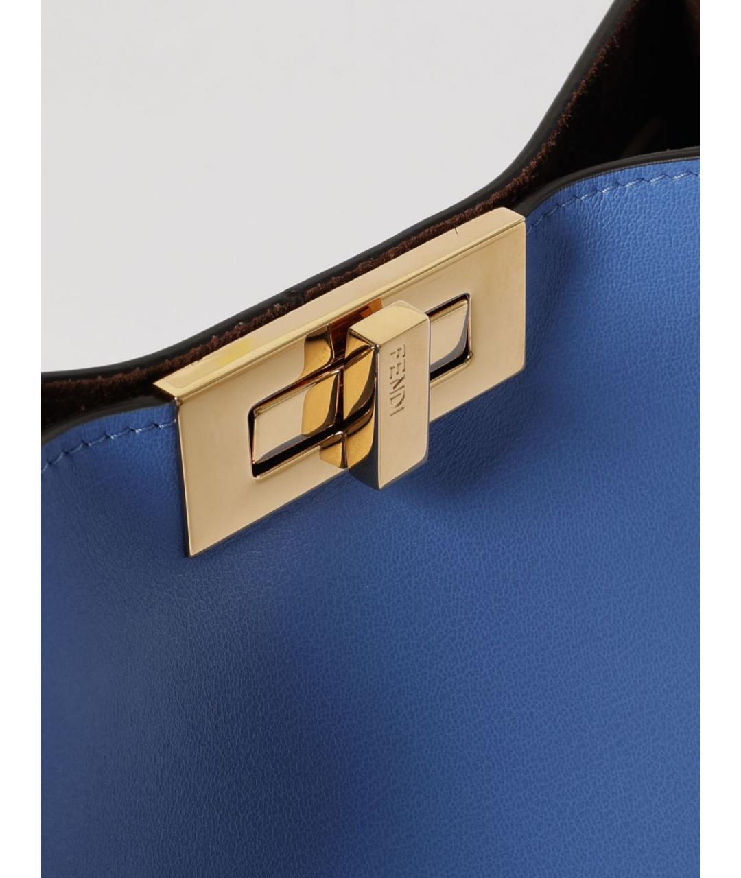 FENDI Голубая кожаная сумка тоут, фото 4