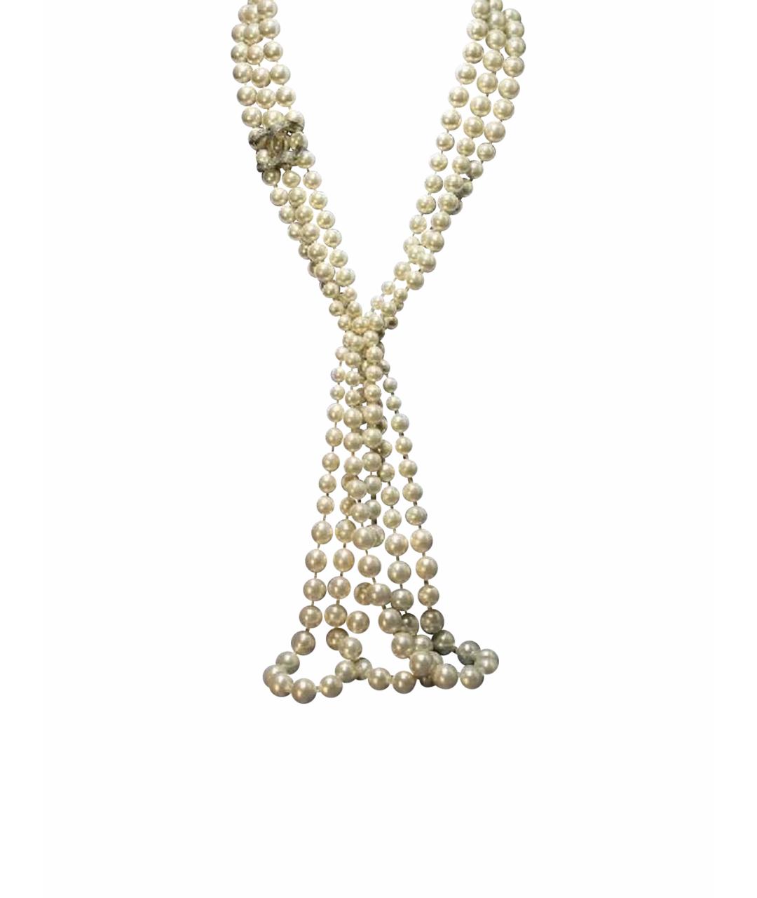 CHANEL Бежевое жемчужное колье, фото 1