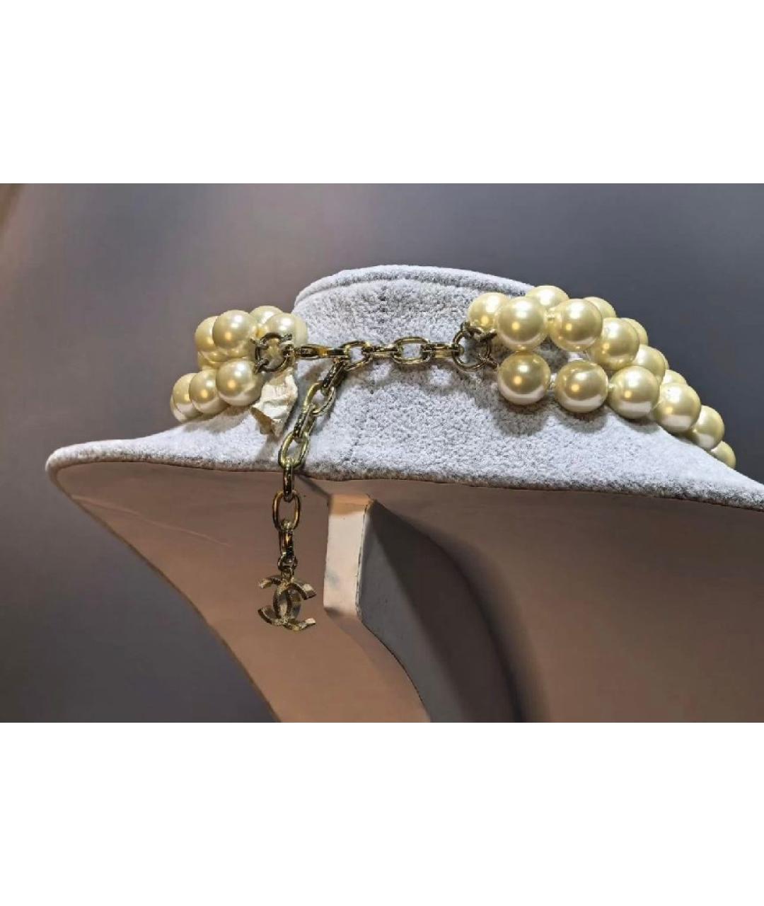 CHANEL Бежевое жемчужное колье, фото 3