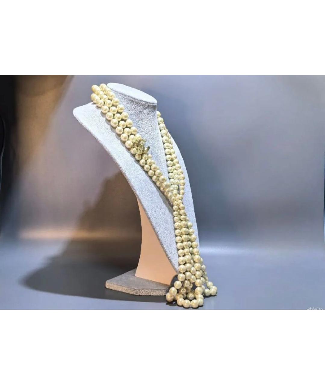 CHANEL Бежевое жемчужное колье, фото 2