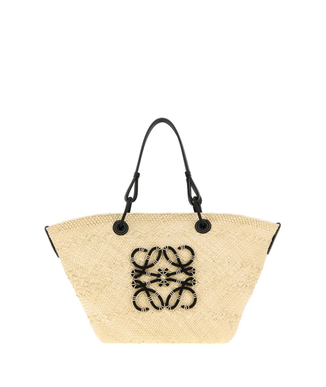 LOEWE Бежевая рафия сумка тоут, фото 1