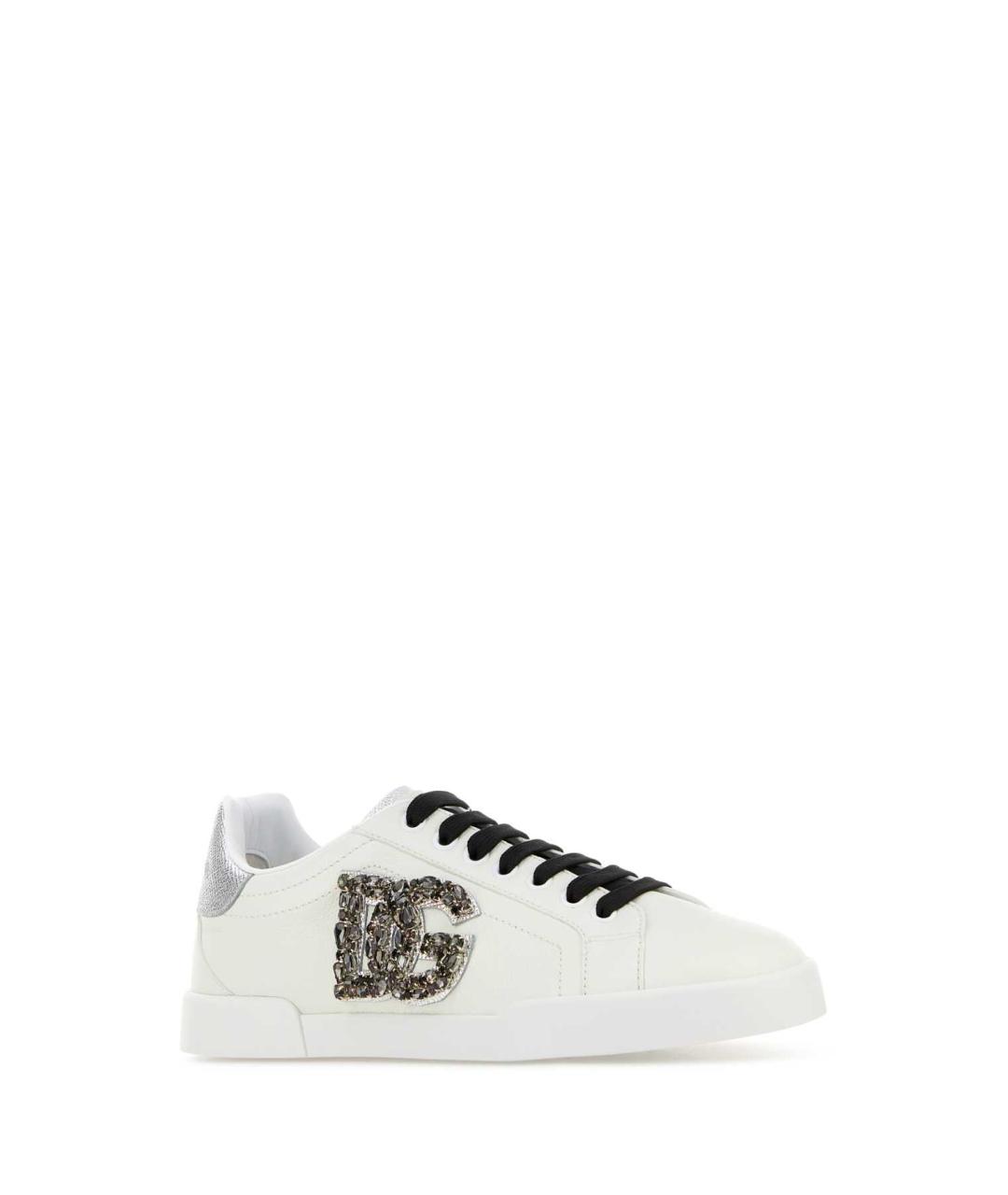DOLCE&GABBANA Белые кожаные кеды, фото 2