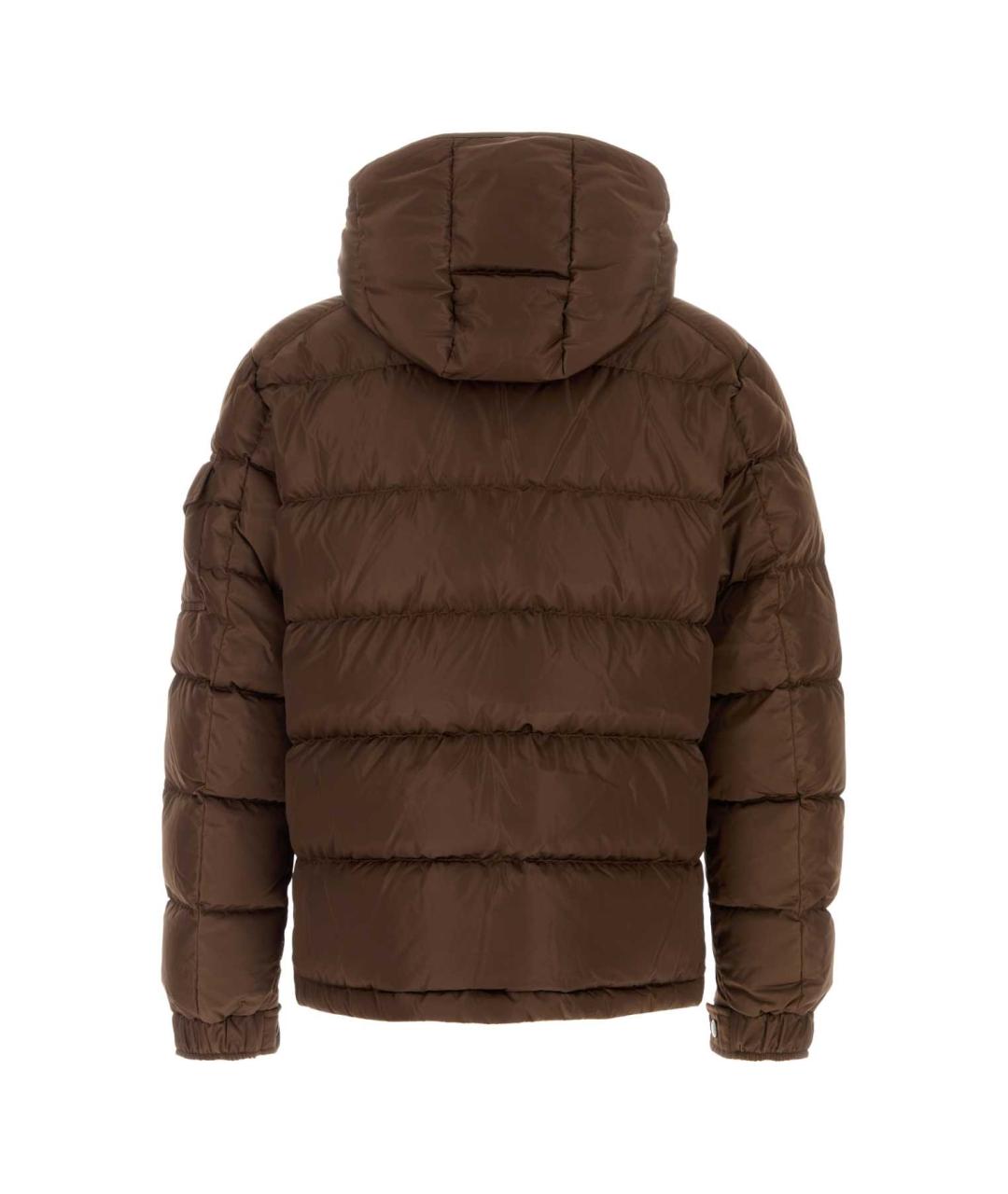 MONCLER Коричневый полиамидовый пуховик, фото 2