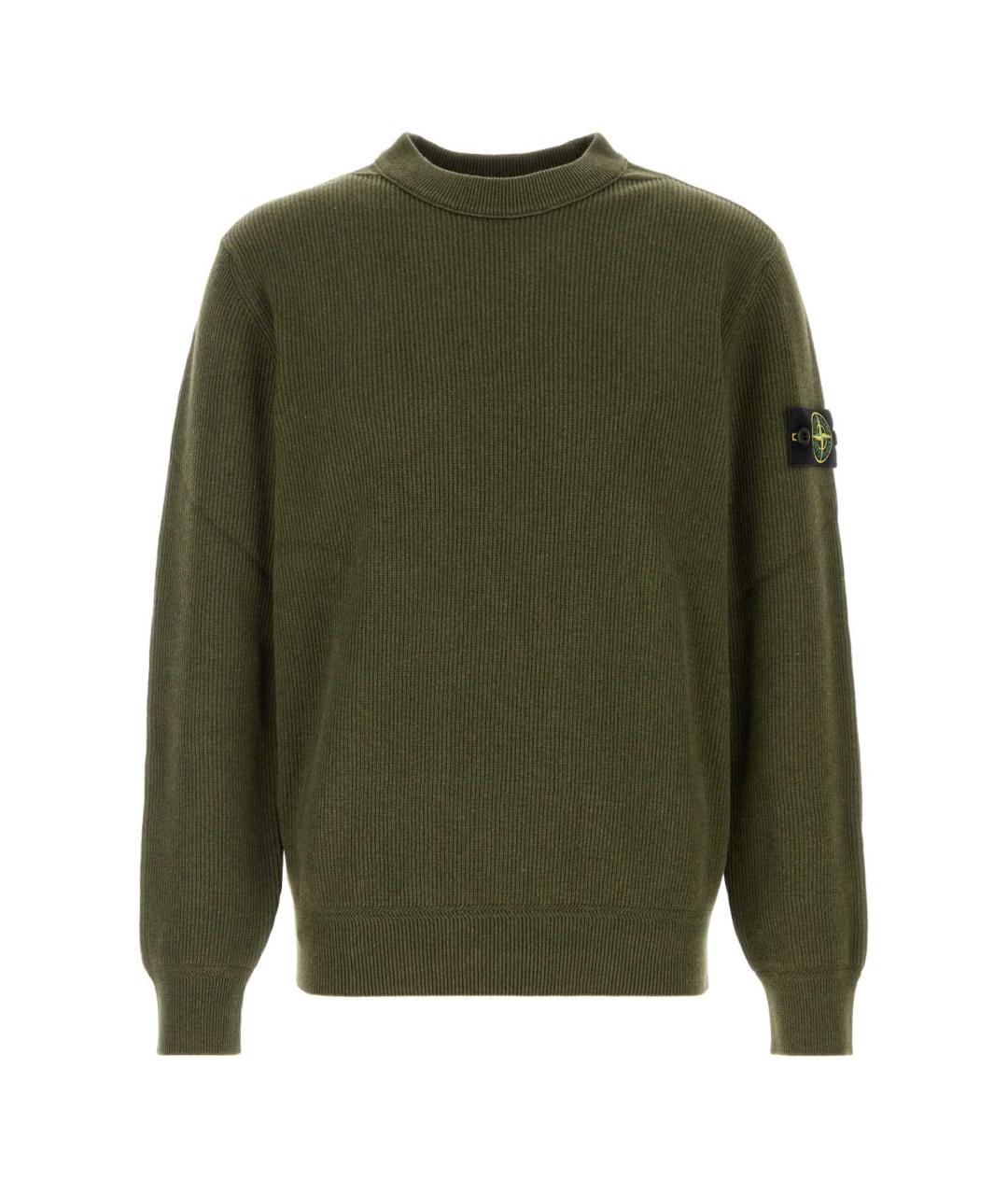 STONE ISLAND Зеленый хлопковый джемпер / свитер, фото 1