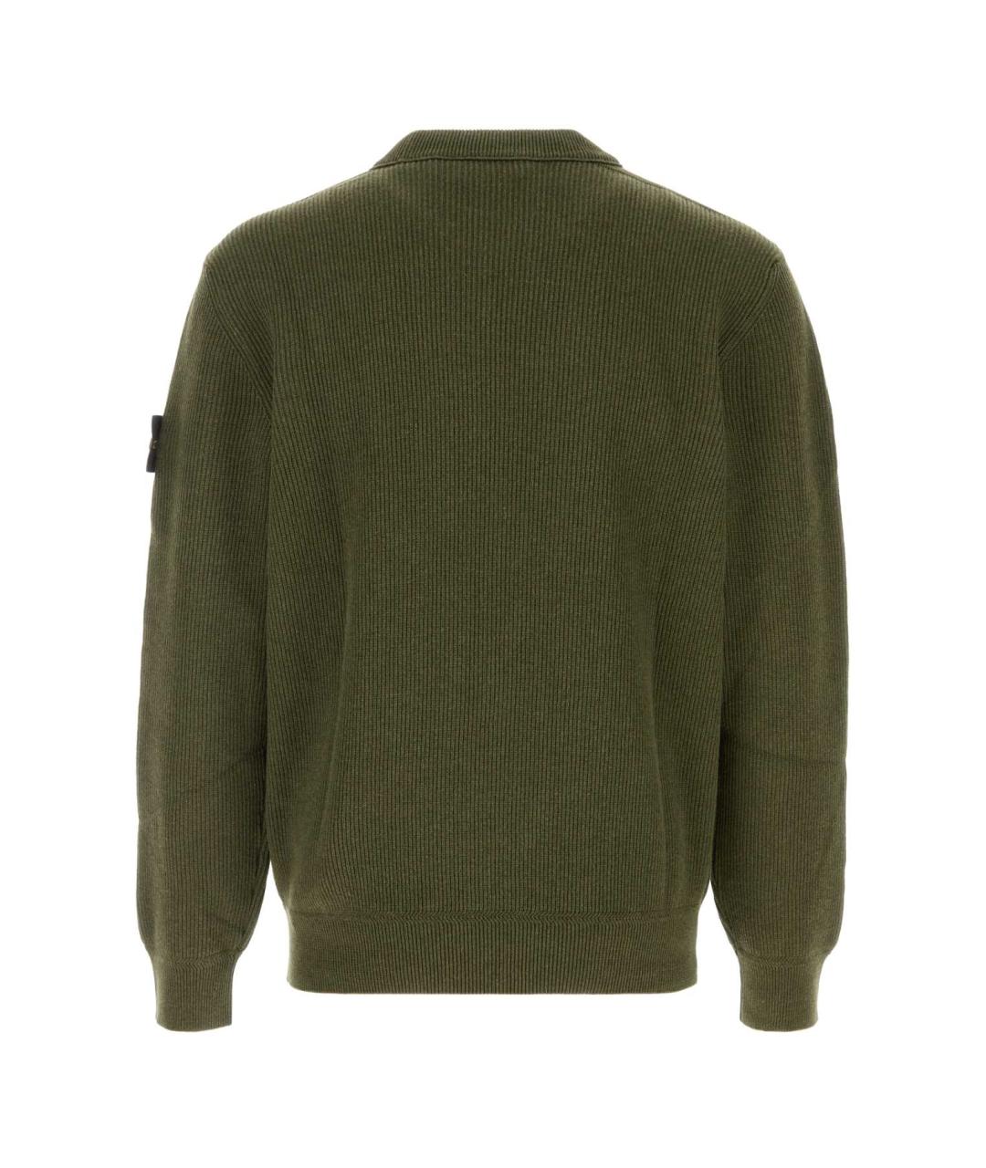 STONE ISLAND Зеленый хлопковый джемпер / свитер, фото 2