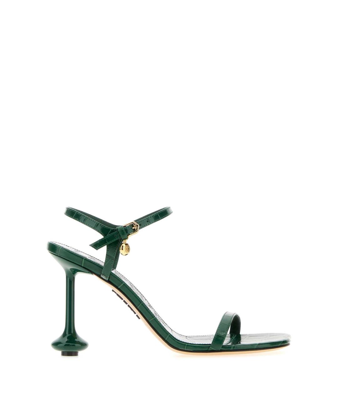 LOEWE Зеленые кожаные босоножки, фото 3