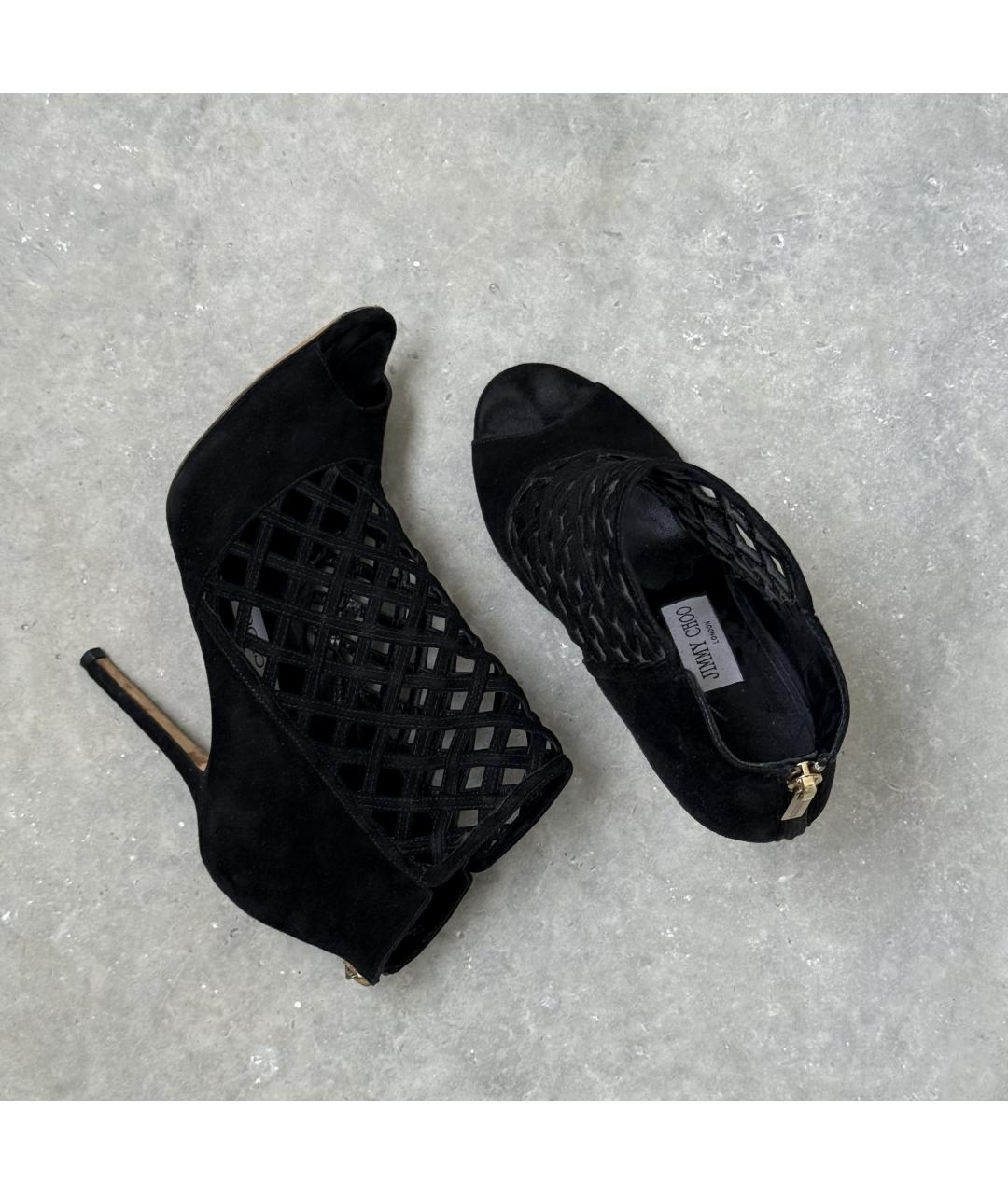 JIMMY CHOO Черные замшевые ботильоны, фото 4
