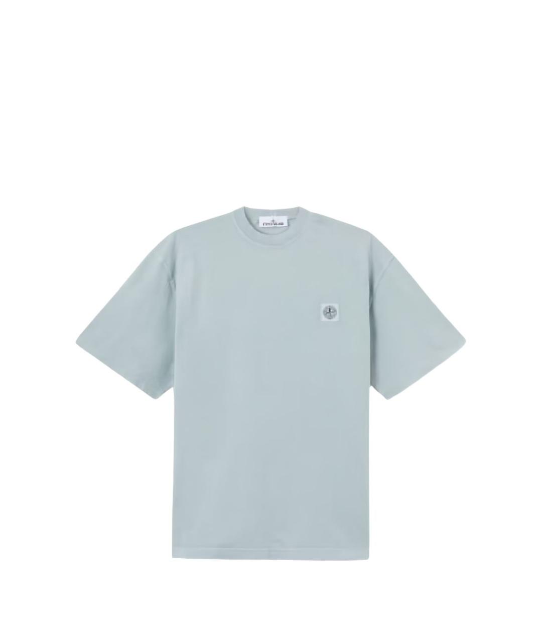 STONE ISLAND Серая хлопковая футболка, фото 1