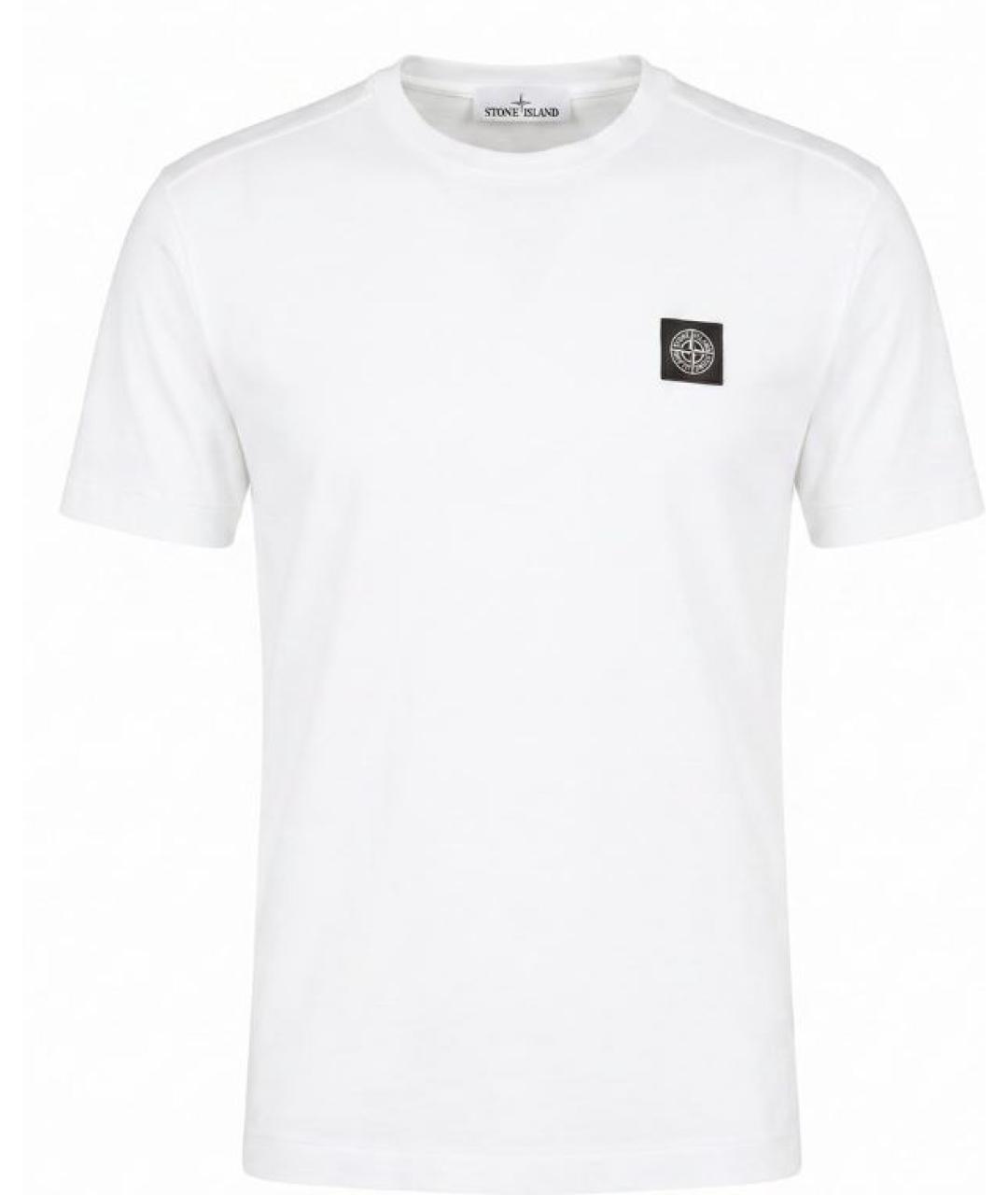 STONE ISLAND Белая хлопковая футболка, фото 1