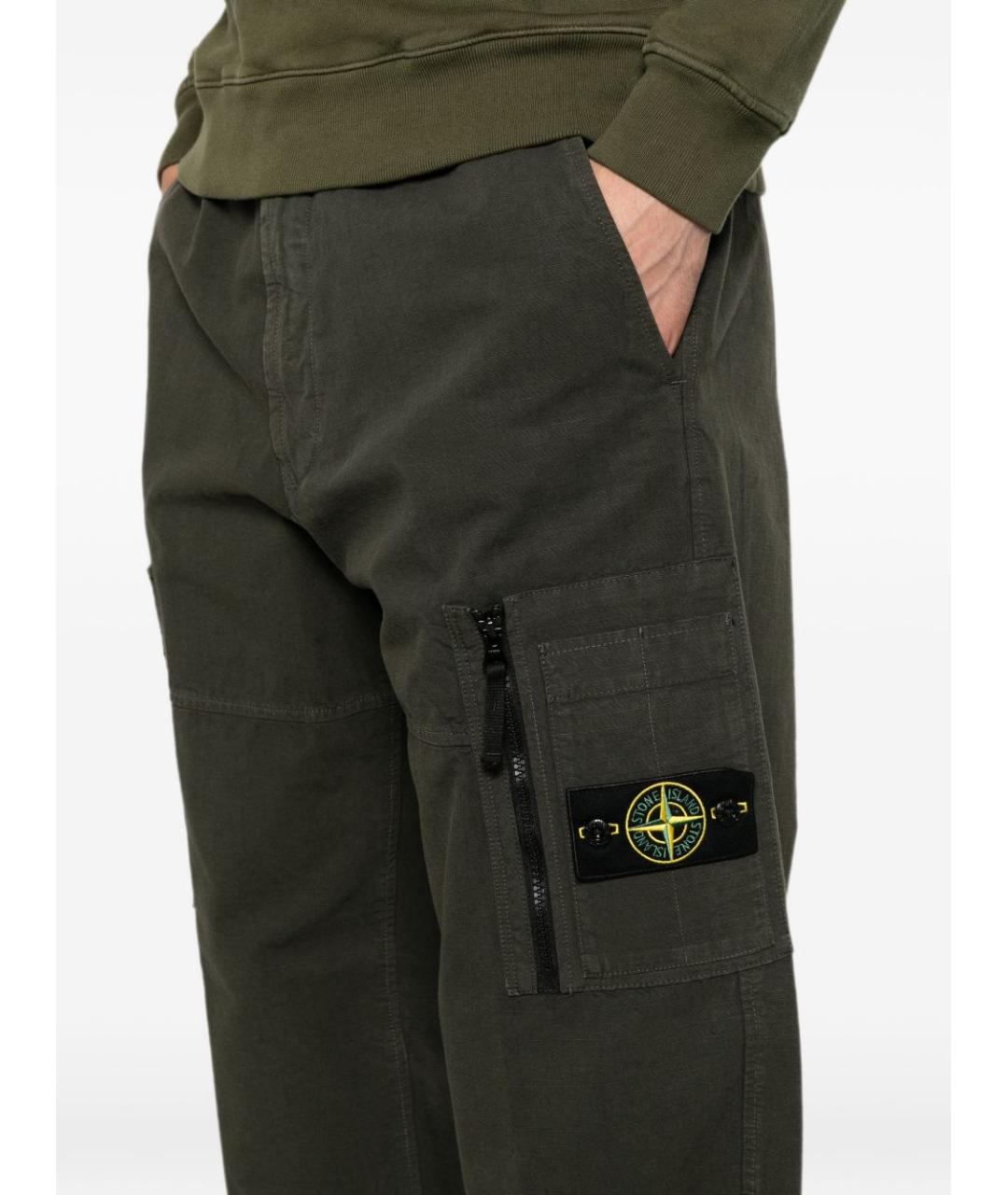 STONE ISLAND Серые повседневные брюки, фото 4