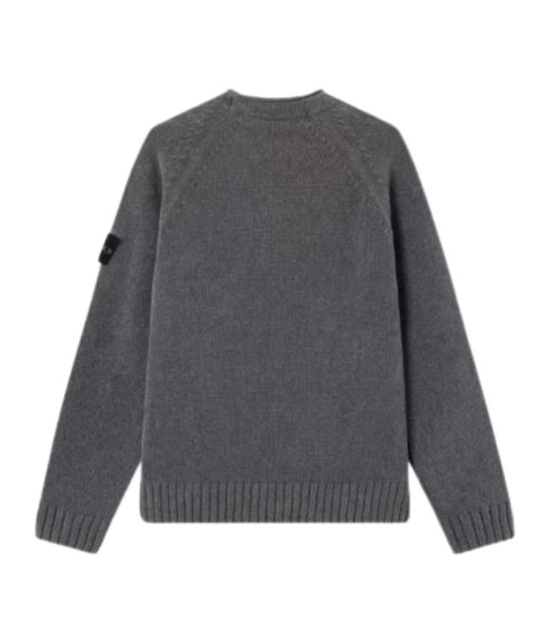 STONE ISLAND Серый шерстяной джемпер / свитер, фото 2