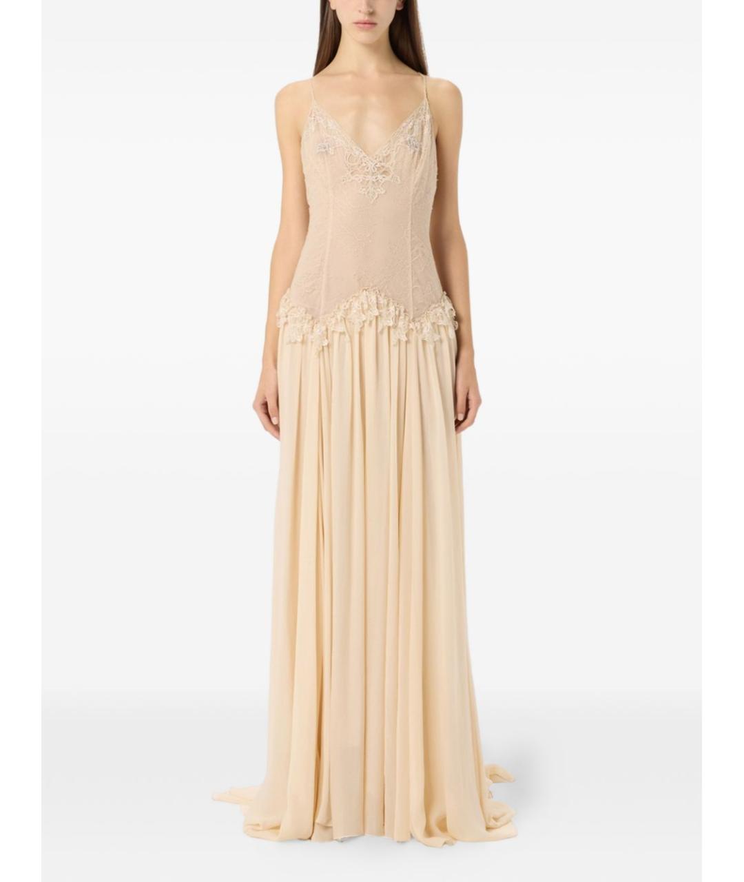 BLUMARINE Бежевое вечернее платье, фото 4