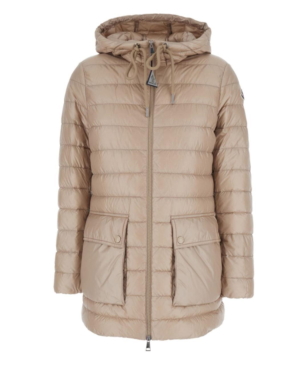 MONCLER Бежевая полиамидовая куртка, фото 1