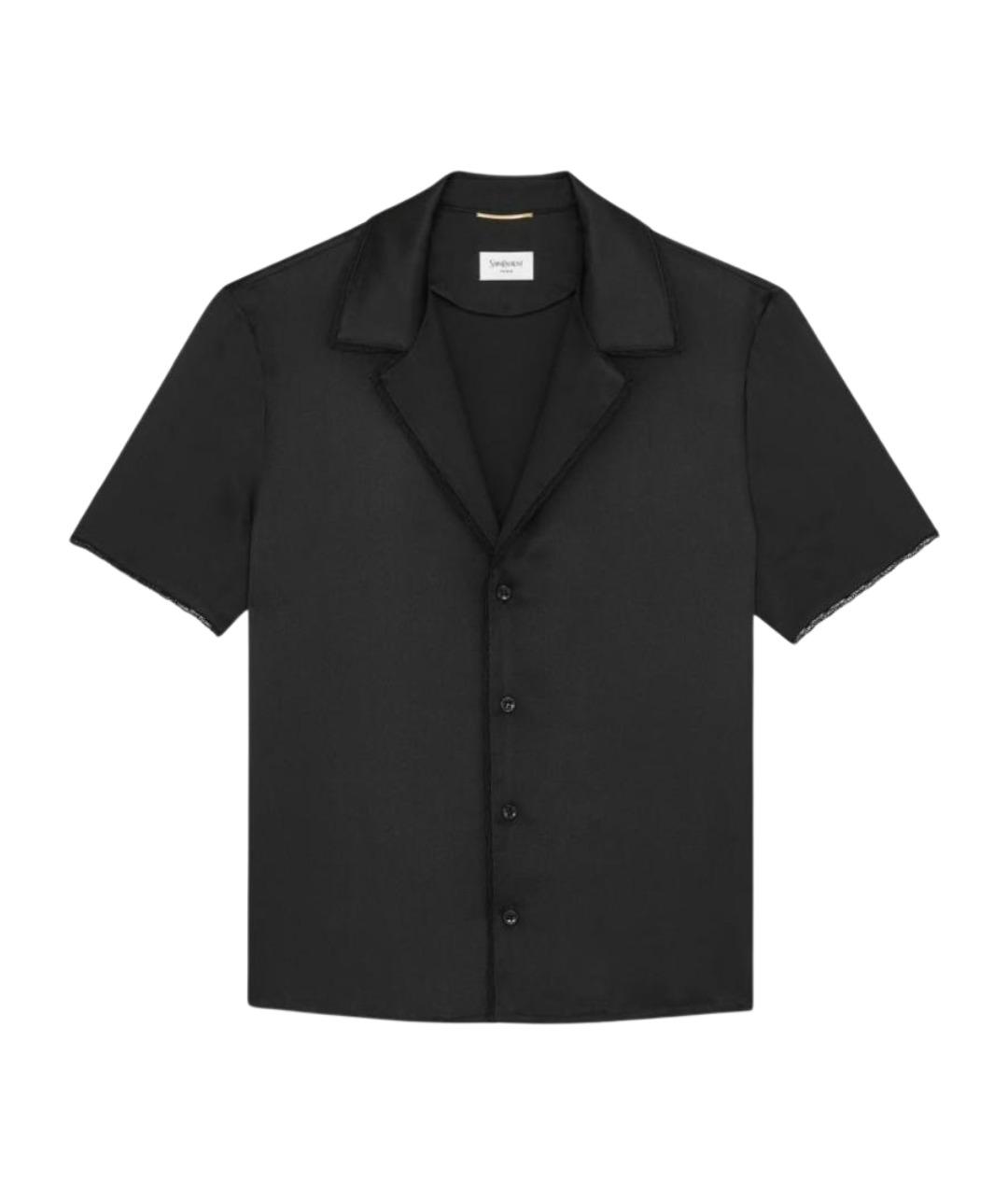 SAINT LAURENT Черная шелковая рубашка, фото 1