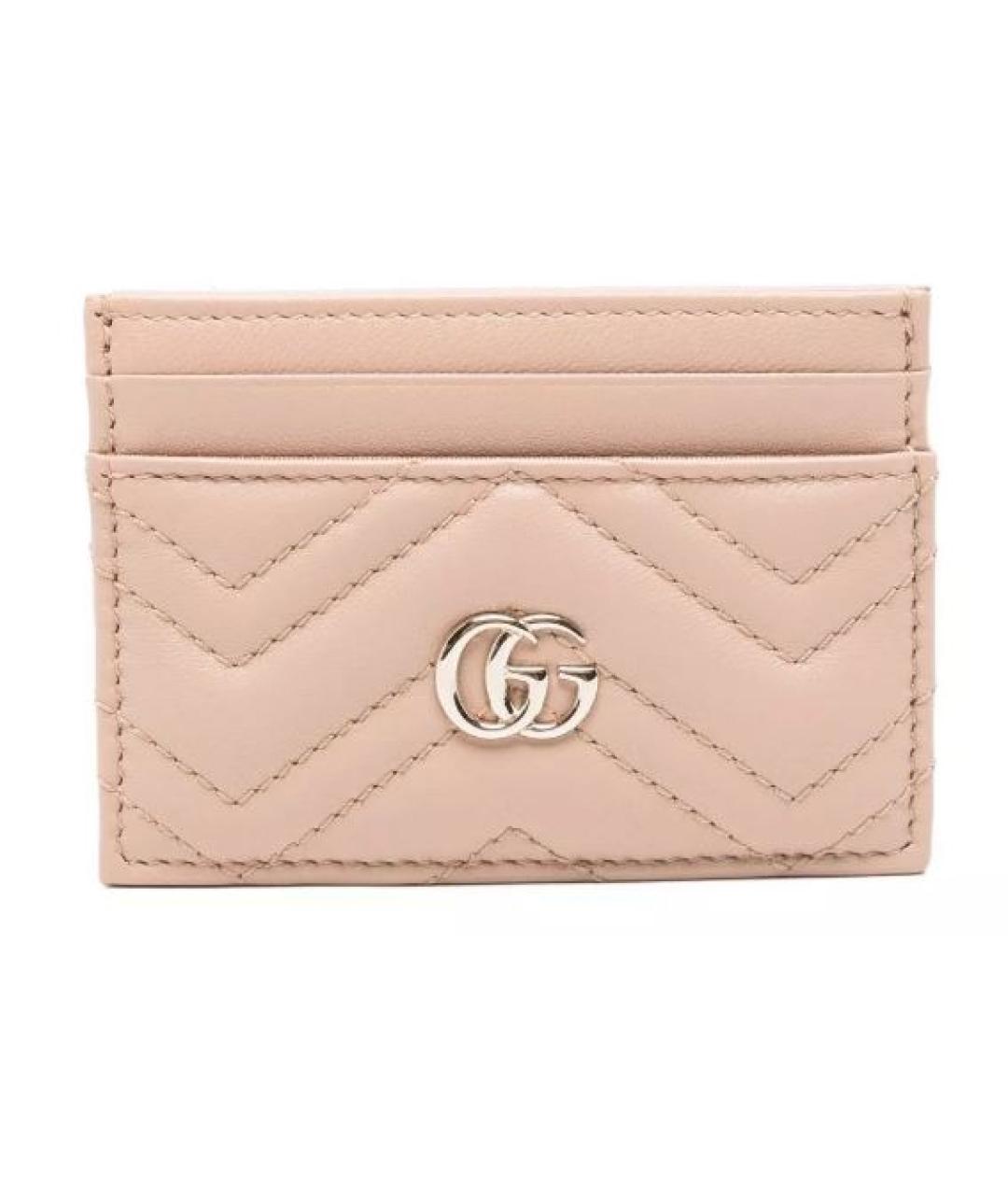 GUCCI Розовый кожаный кардхолдер, фото 1