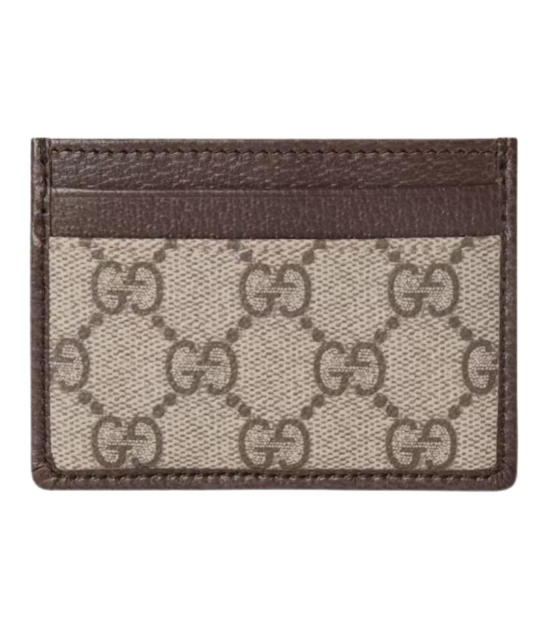 GUCCI Коричневый полиуретановый кардхолдер, фото 3