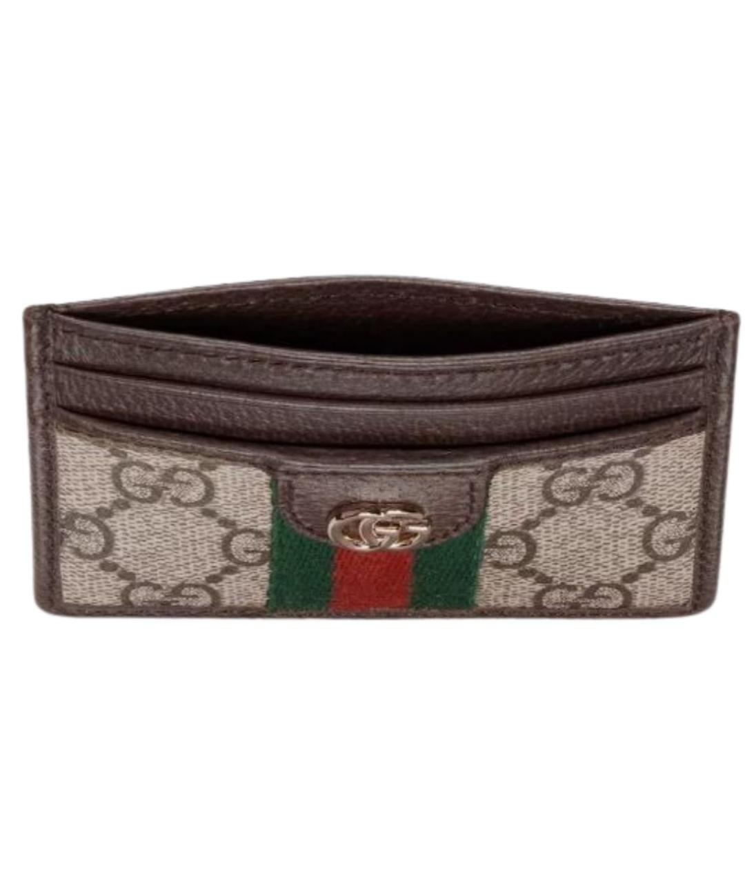 GUCCI Коричневый полиуретановый кардхолдер, фото 2