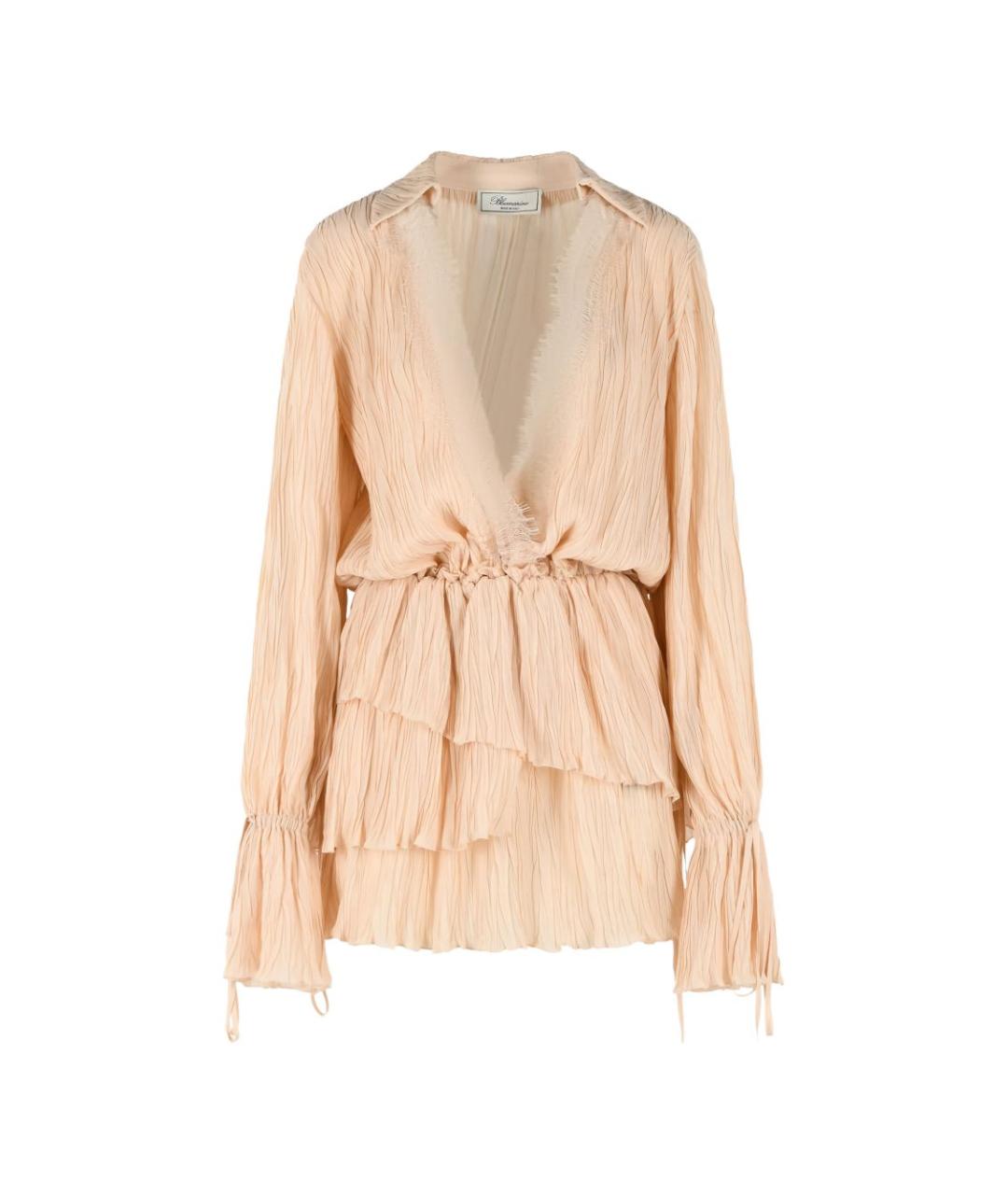 BLUMARINE Золотое вискозное повседневное платье, фото 1