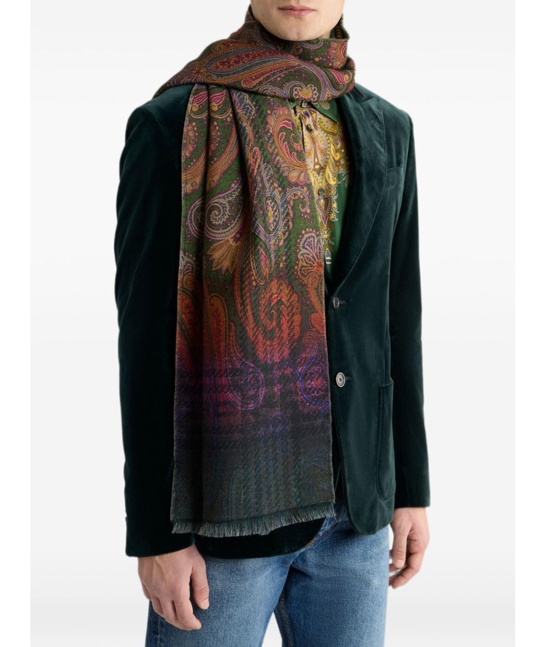 ETRO Мульти шерстяной шарф, фото 3