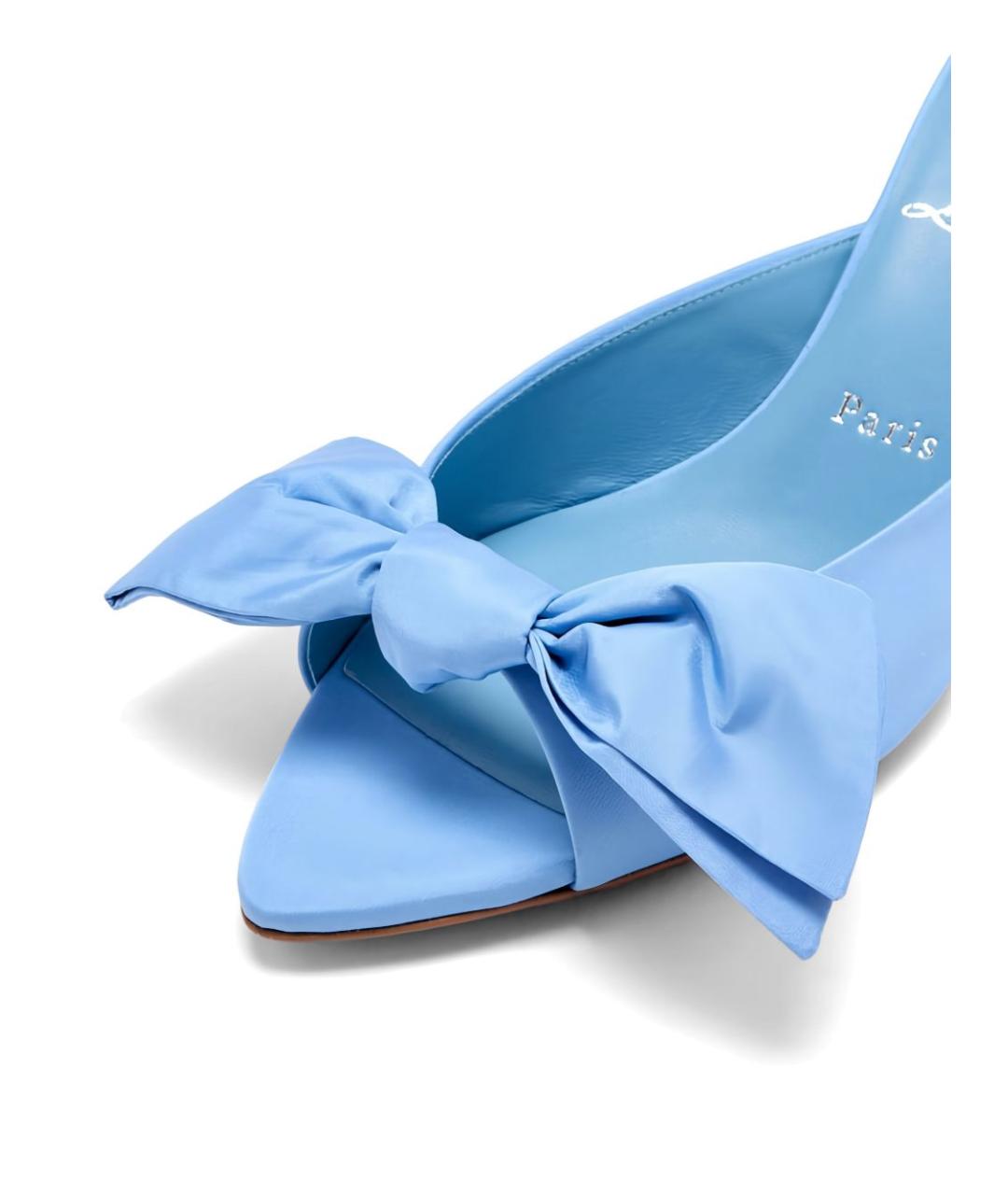CHRISTIAN LOUBOUTIN Голубые кожаные мюли, фото 5