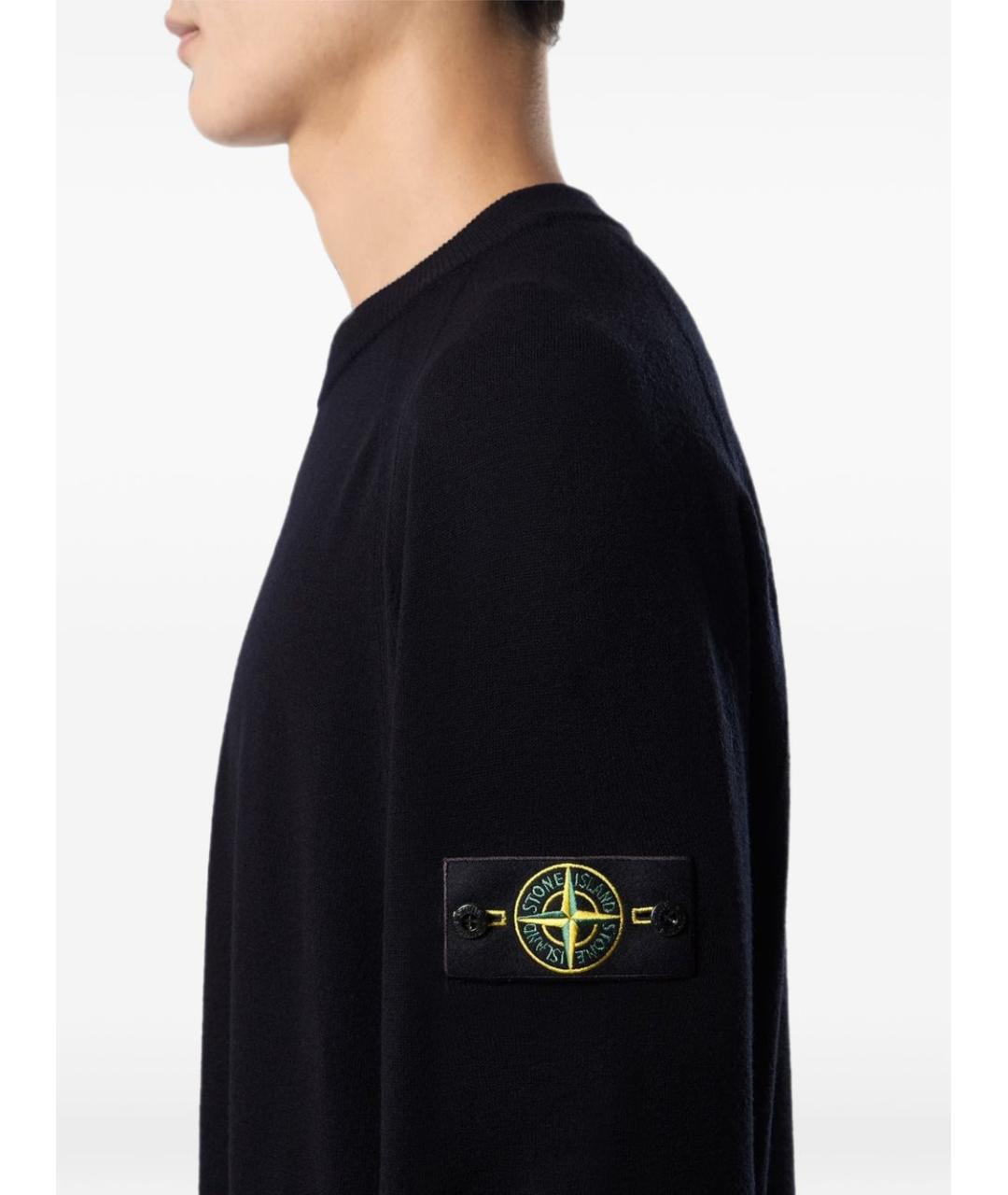 STONE ISLAND Черный шерстяной джемпер / свитер, фото 3