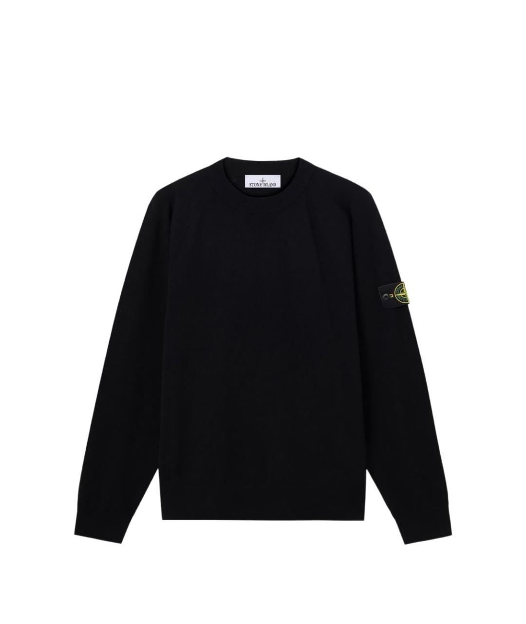STONE ISLAND Черный шерстяной джемпер / свитер, фото 1