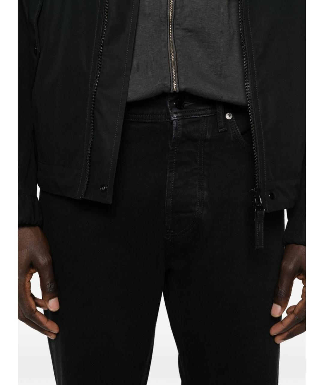 STONE ISLAND Черные хлопковые прямые джинсы, фото 5