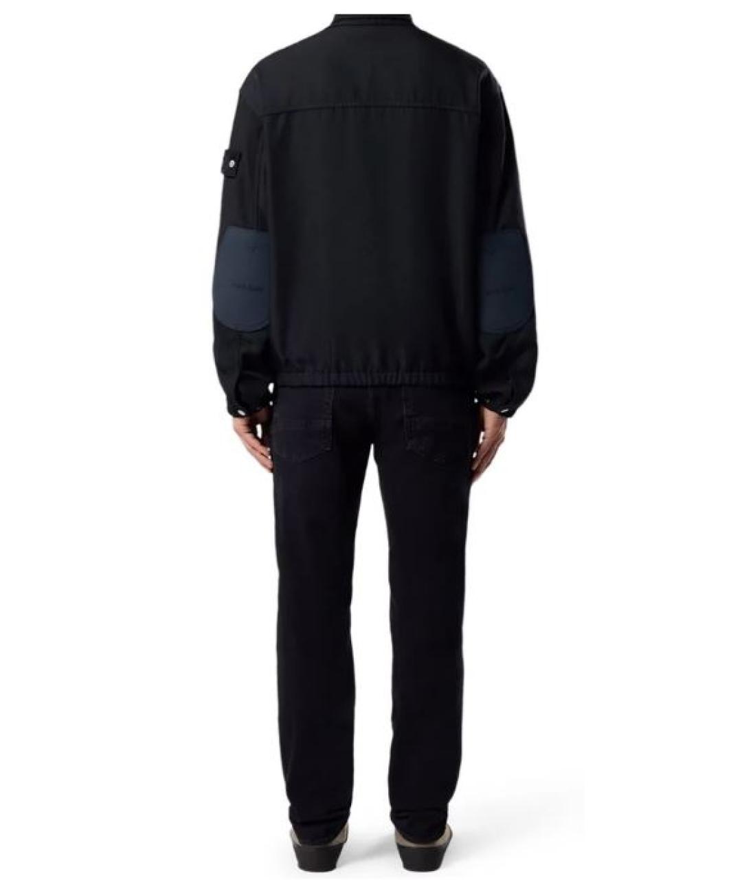 STONE ISLAND Черные хлопковые прямые джинсы, фото 2