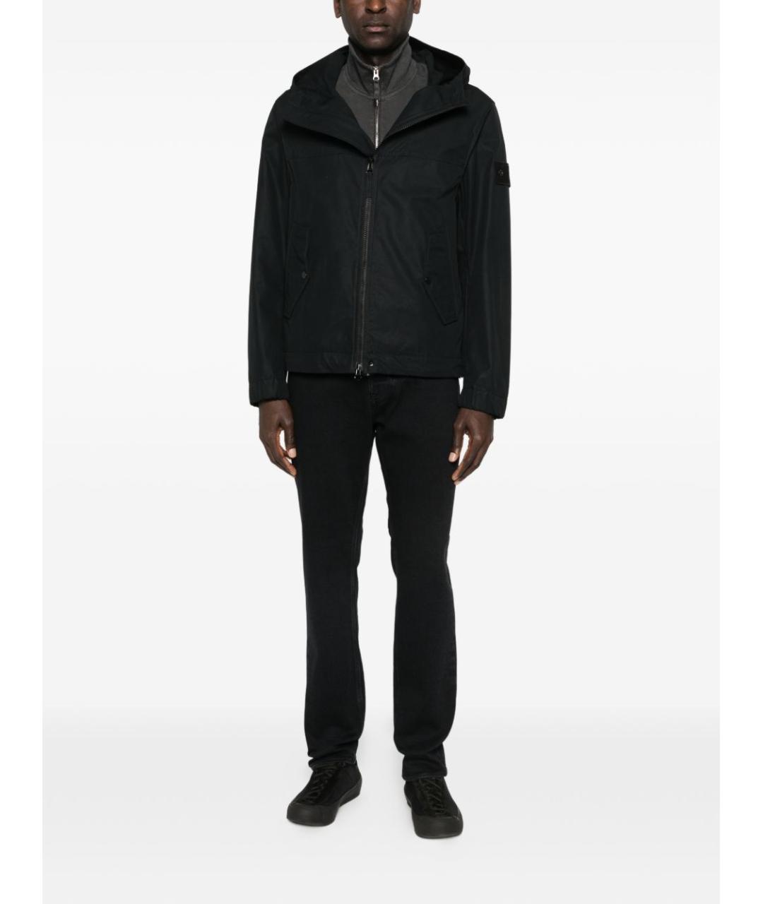 STONE ISLAND Черные хлопковые прямые джинсы, фото 6