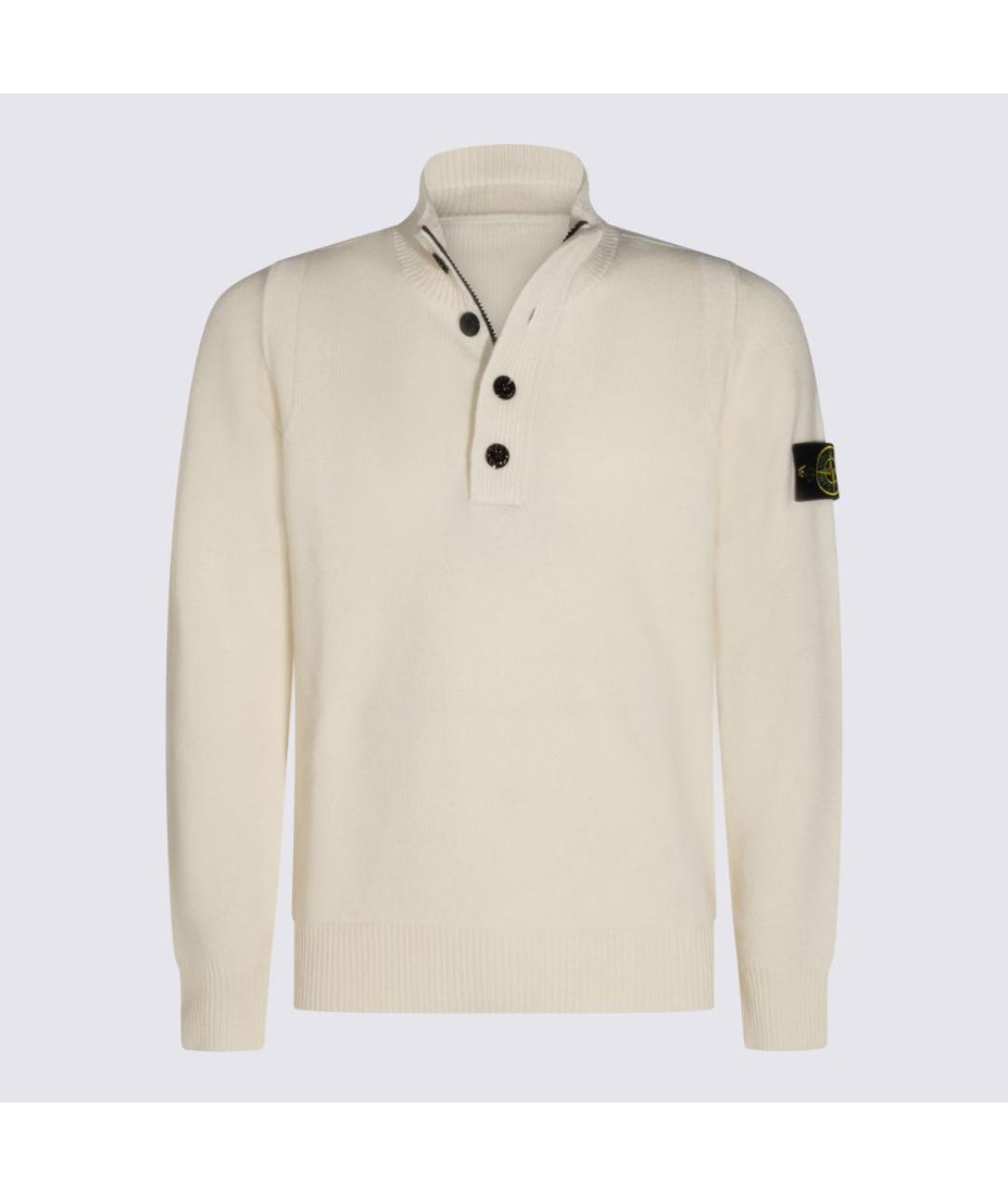 STONE ISLAND Бежевый шерстяной джемпер / свитер, фото 5