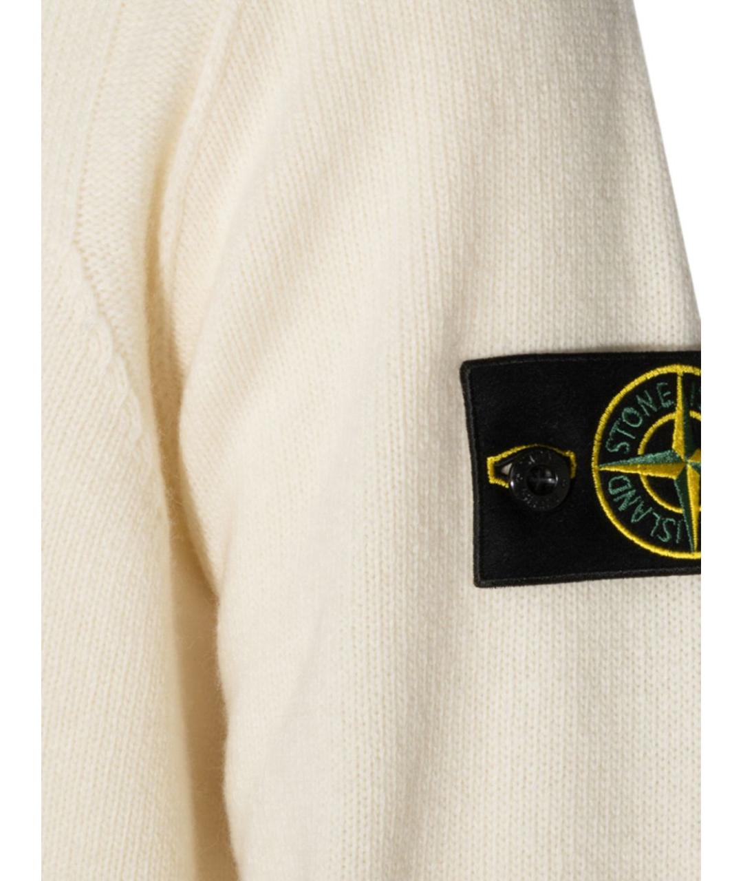 STONE ISLAND Бежевый шерстяной джемпер / свитер, фото 3