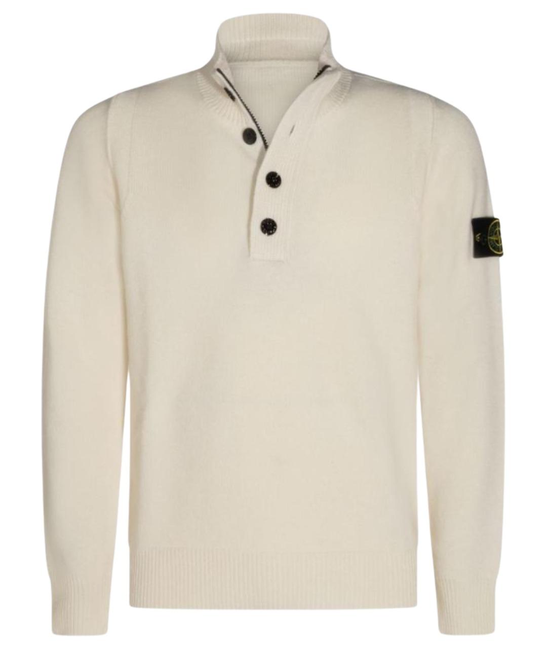 STONE ISLAND Бежевый шерстяной джемпер / свитер, фото 1