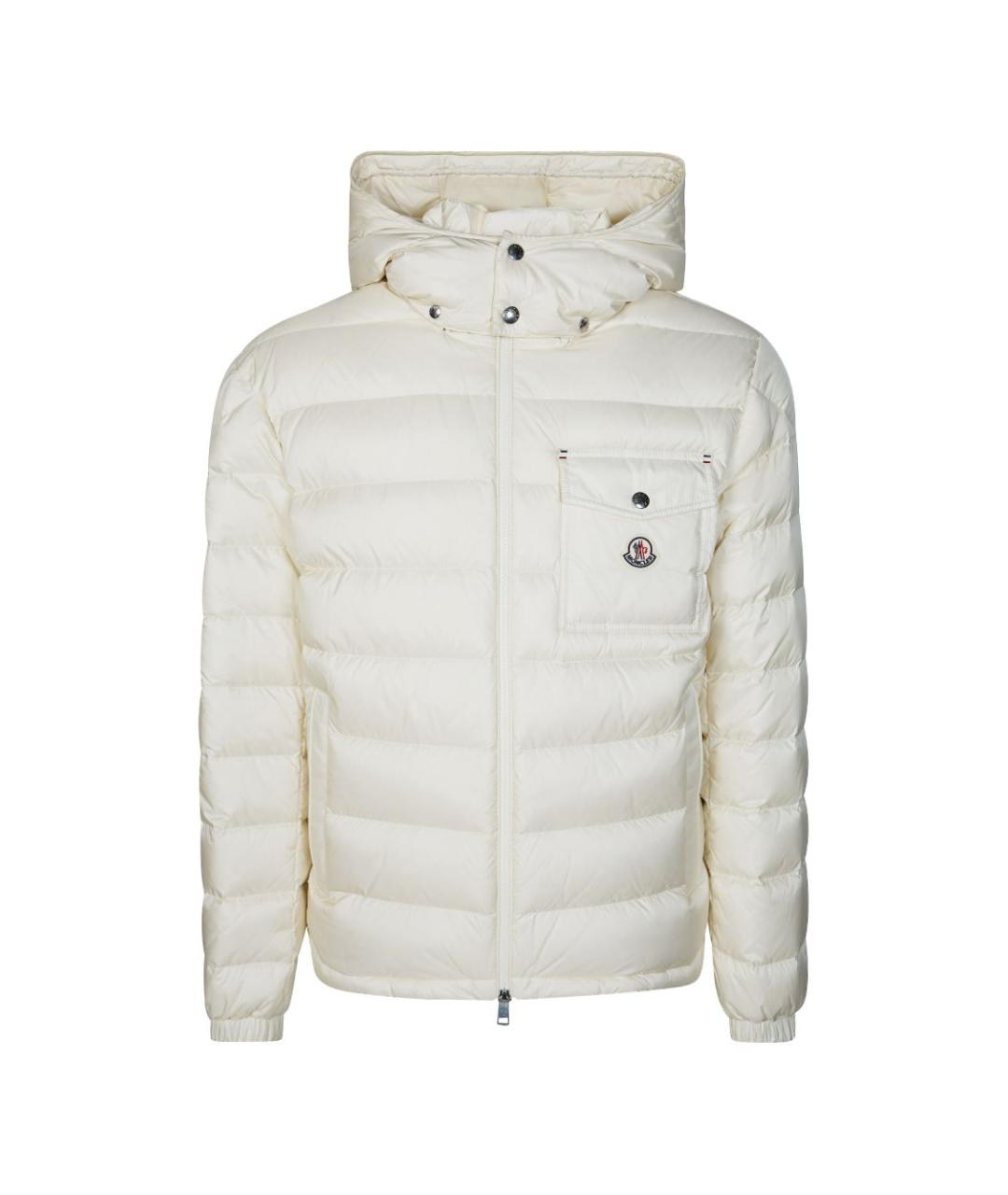 MONCLER Белый полиамидовый пуховик, фото 1