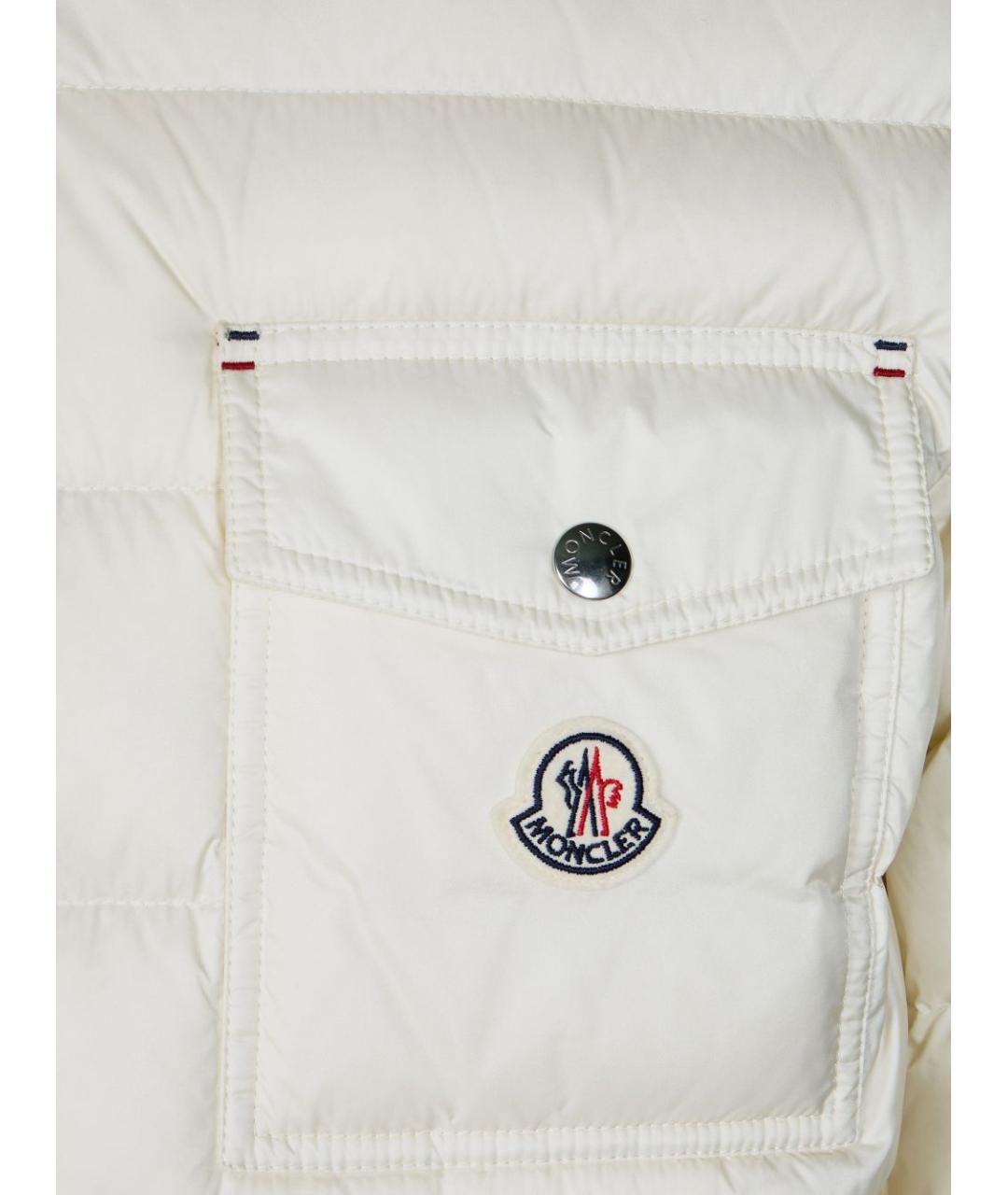MONCLER Белый полиамидовый пуховик, фото 3