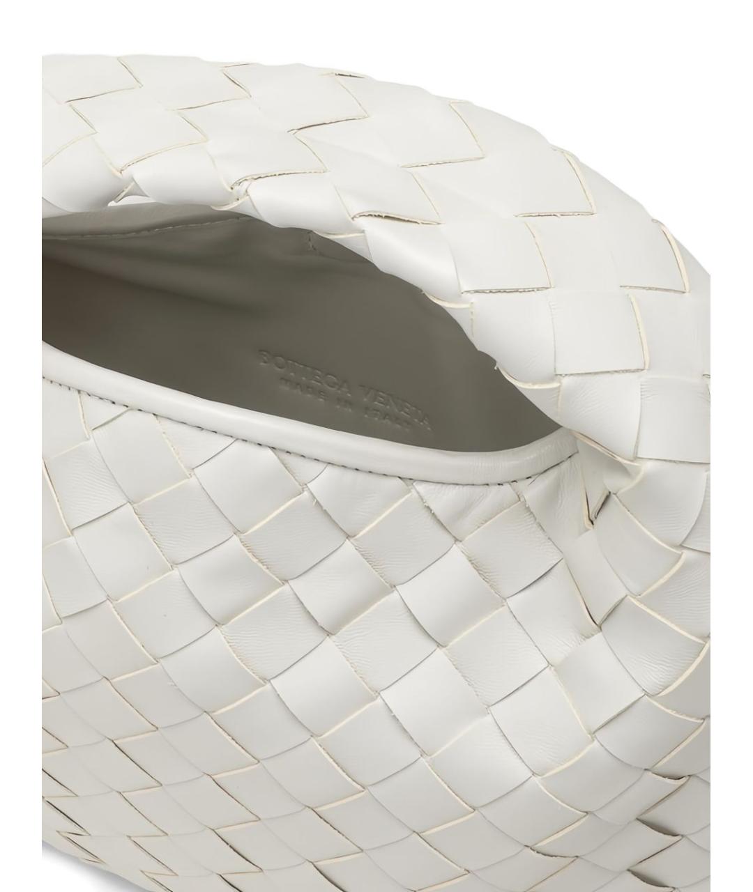 BOTTEGA VENETA Белая кожаная сумка с короткими ручками, фото 3