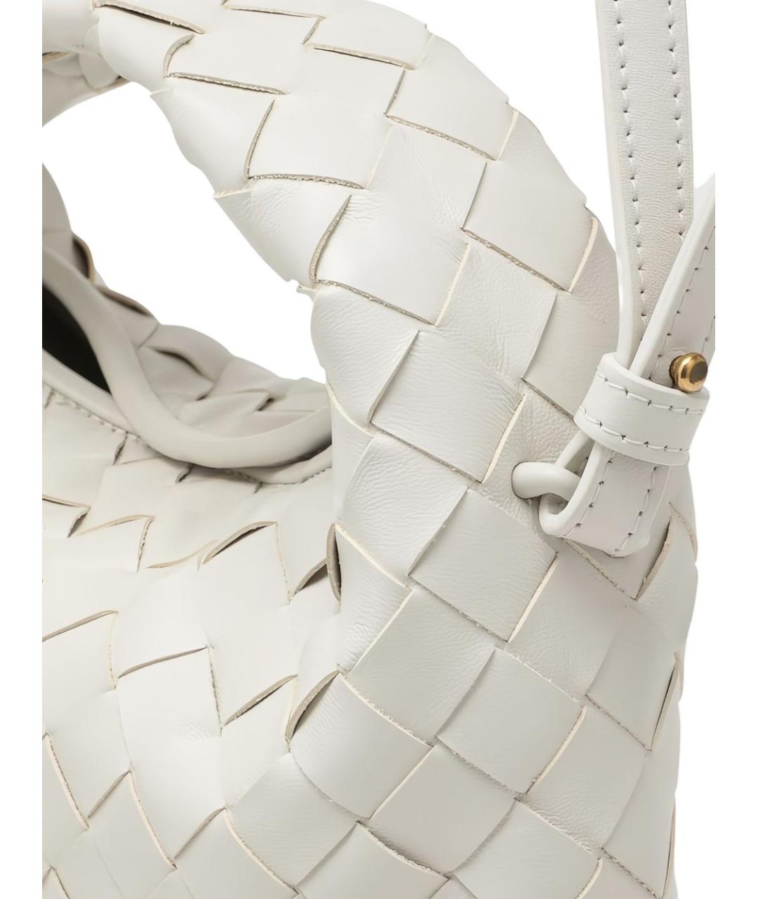 BOTTEGA VENETA Белая кожаная сумка с короткими ручками, фото 4