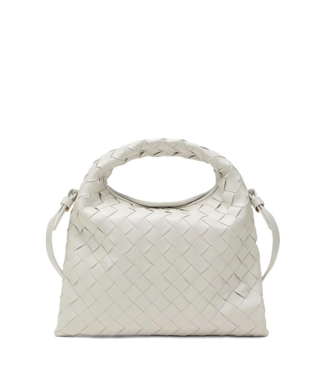 BOTTEGA VENETA Белая кожаная сумка с короткими ручками, фото 1