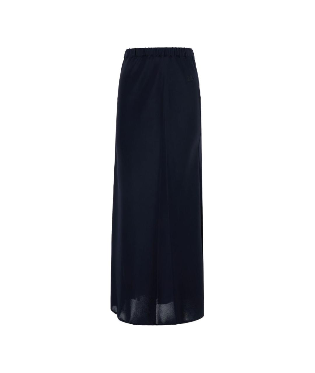 MAX MARA Синяя шелковая юбка макси, фото 1