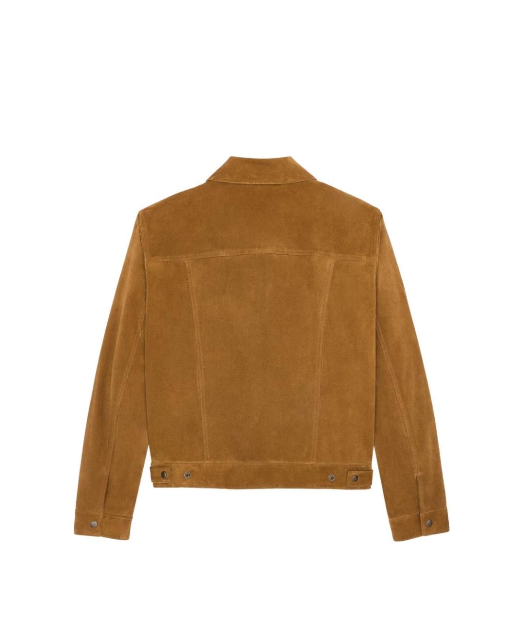 SAINT LAURENT Бежевая замшевая куртка, фото 3