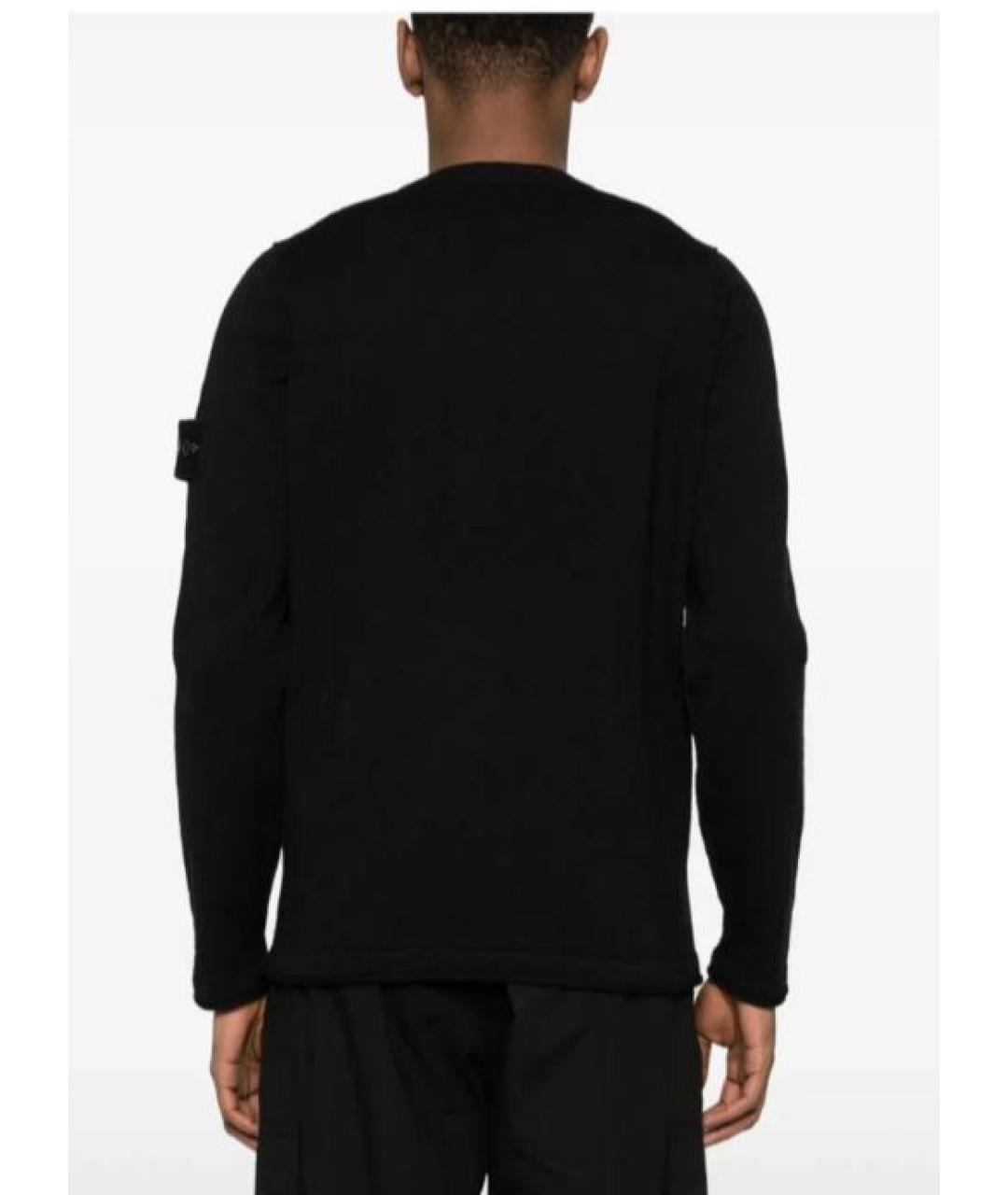 STONE ISLAND Черный хлопковый джемпер / свитер, фото 2
